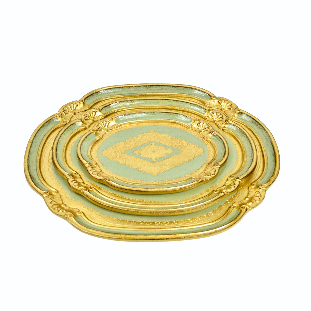 Florentine Carved Wood Oval Tray, Multiple colors and sizes - My Italian Decor