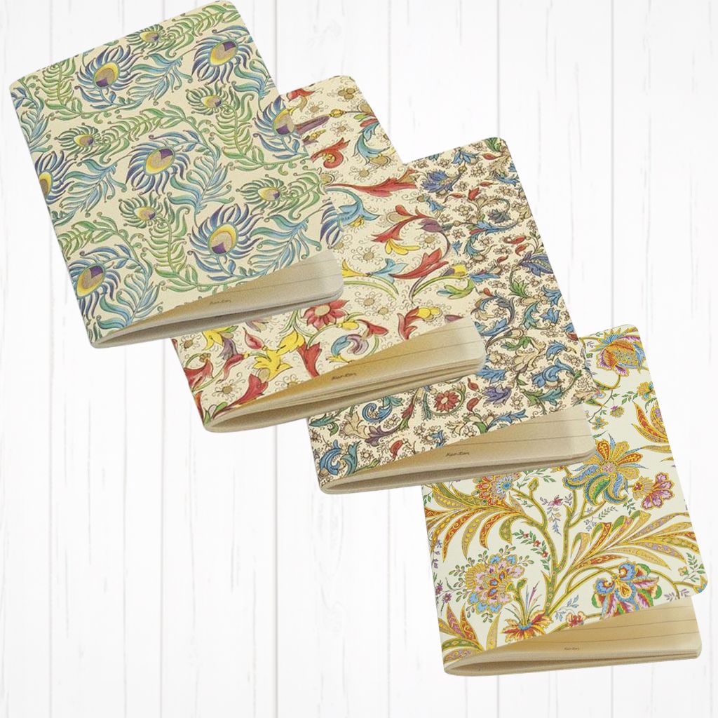 Set of four 4x6 softcover journals with elegant Florentine design by My Italian Decor, featuring intricate patterns and high-quality paper.