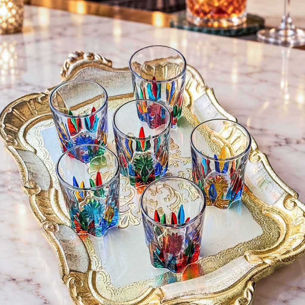 Shot Glasses & Wood Tray Gift Set