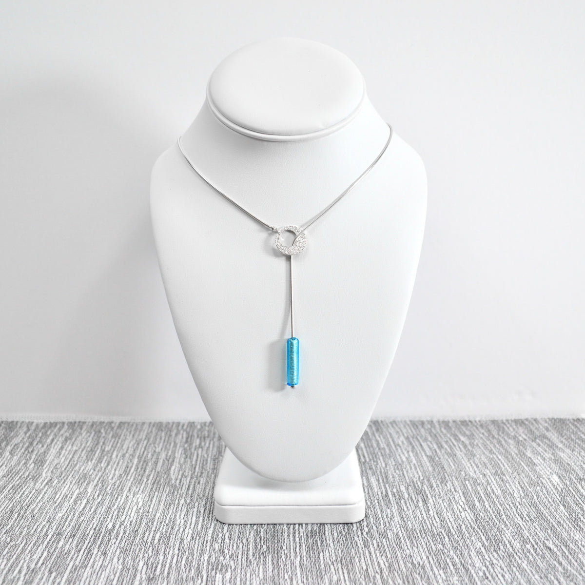 Siena Silver and Murano Glass Necklace, Earrings, Ocean Blue - My Italian Decor