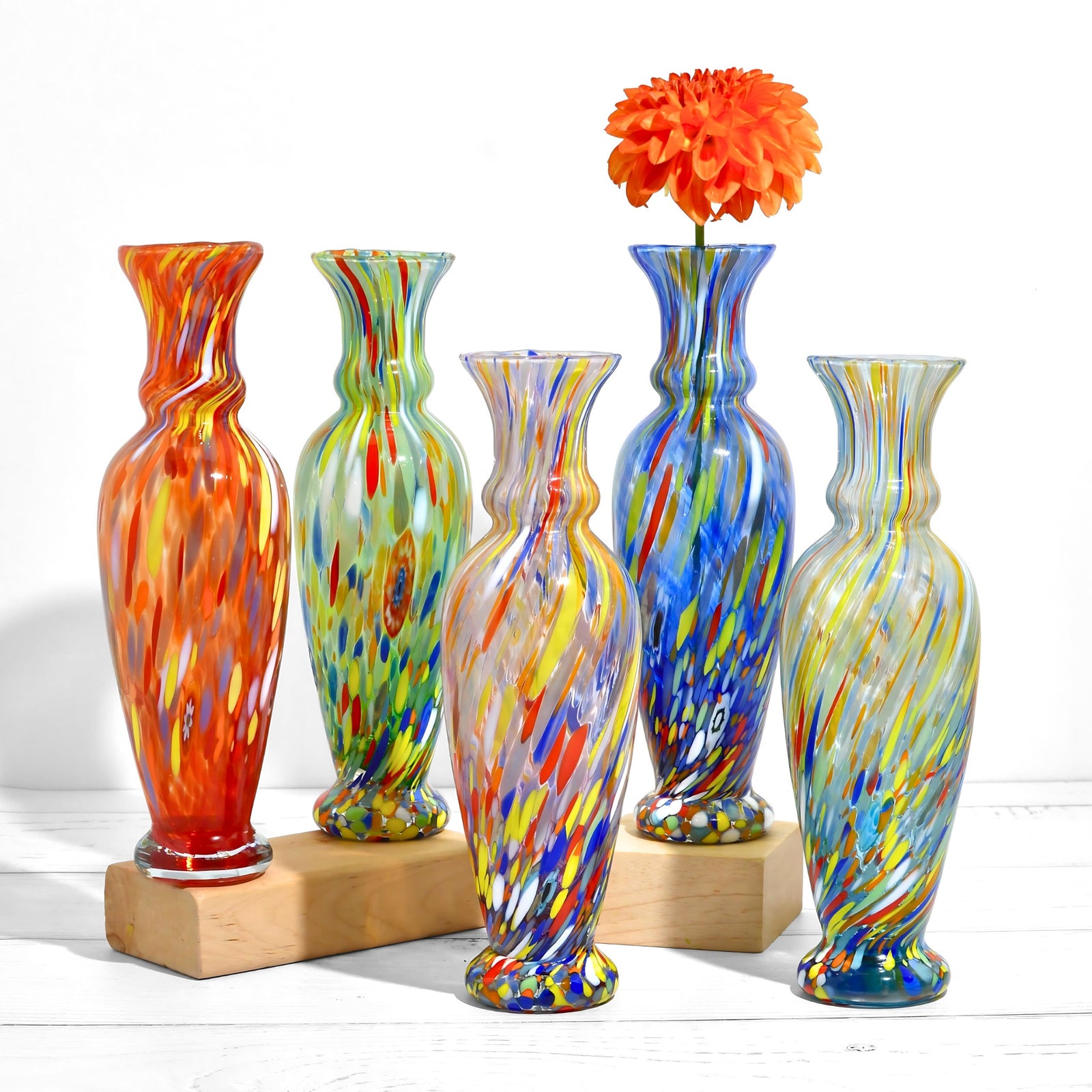 Vinciprova Le Gemme di Venezia Murrine glasses Millefiori Thousand Flowers Murano Glass Made in Italy Vinciprova Le Gemme di Venezia Murrine glasses Millefiori Thousand Flowers Murano Glass Made in Italy