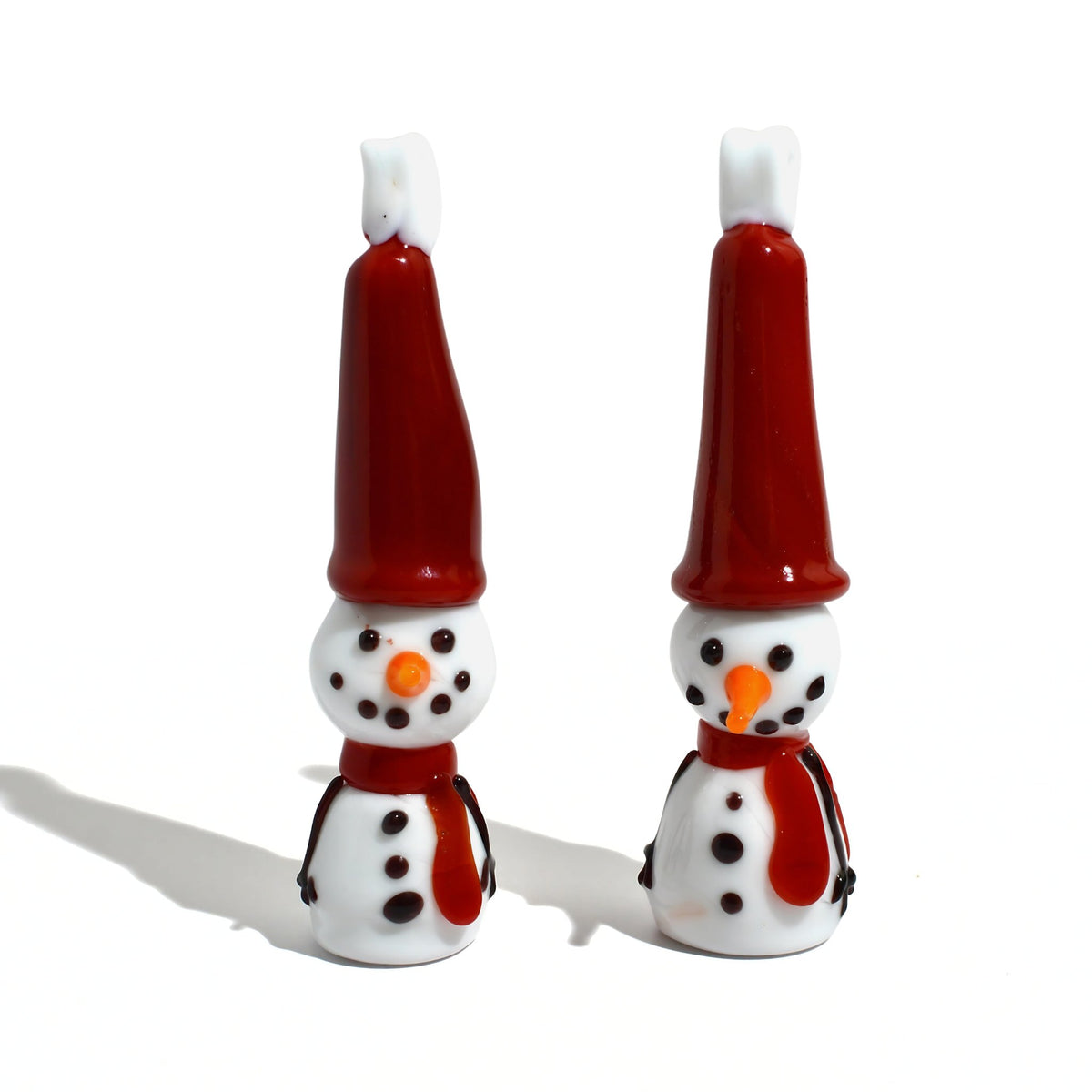 Murano Glass Snowman Figurine/Ornament Set of 2