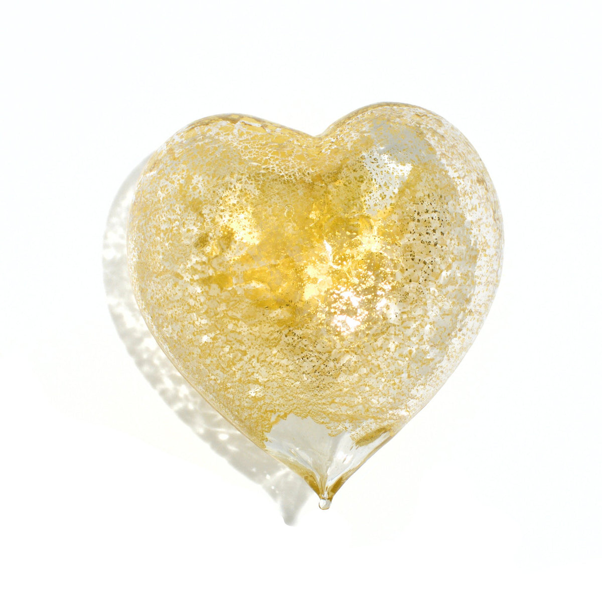 Murano Glass Heart with 24 karat gold, Choice of colors, Made in Italy