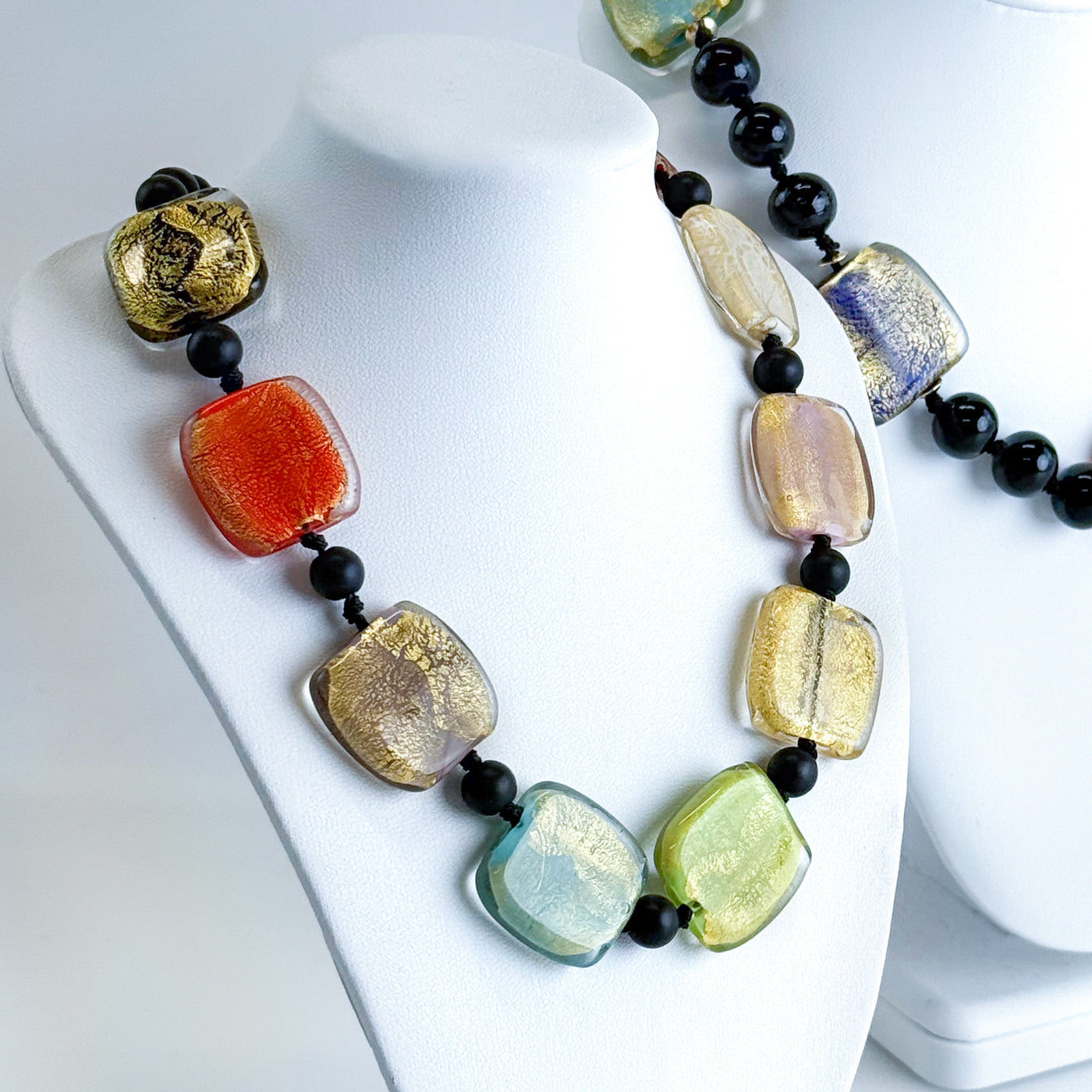 Murano Glass Gold Foil Multicolor Necklace - Made in Italy - My Italian Decor