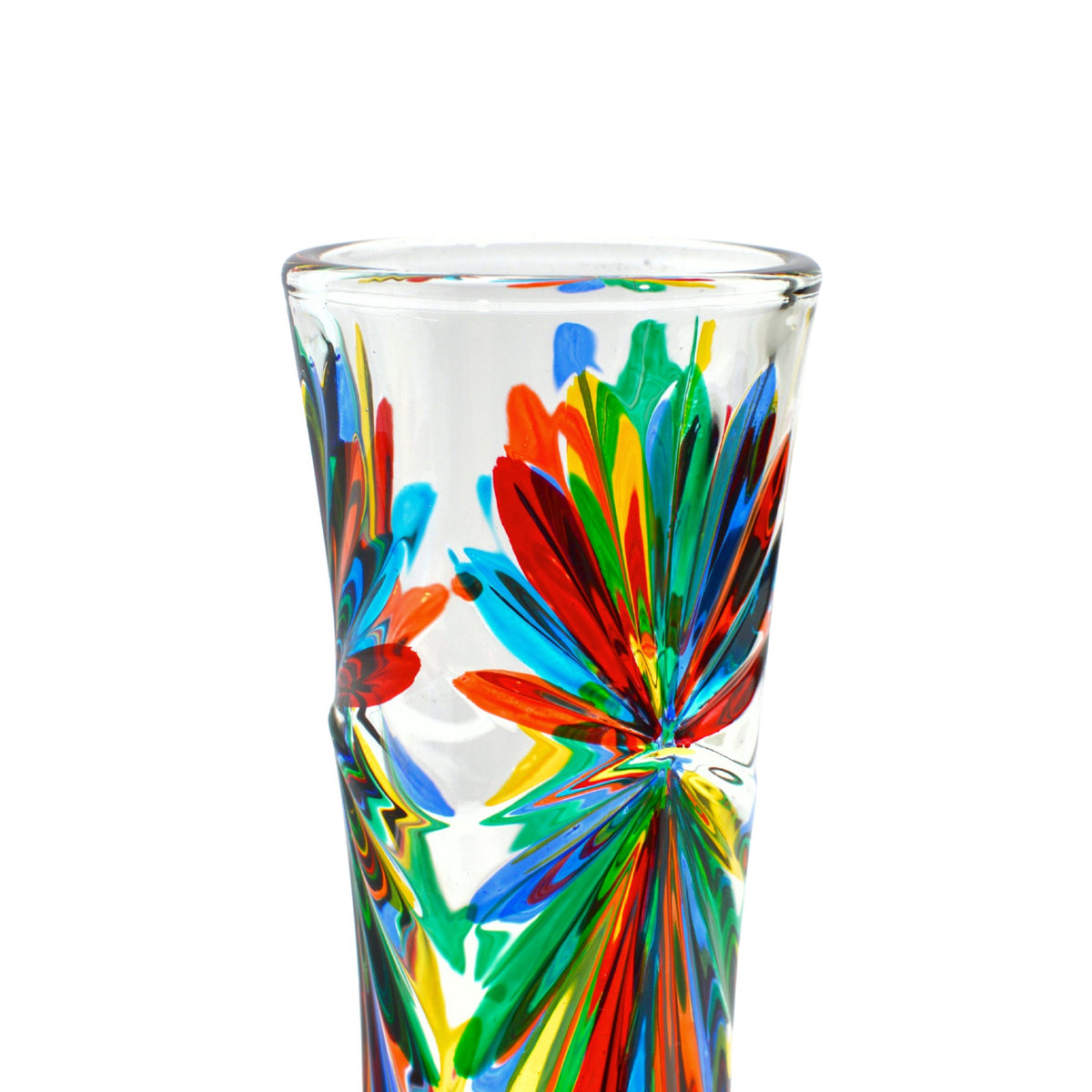 Starburst Bud Vase, Hand Painted Italian Crystal, Made in Italy
