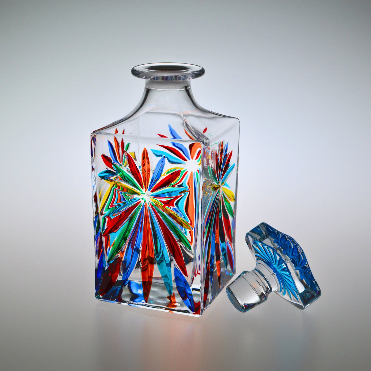Starburst Decanter, Hand Painted Crystal, Made in Italy - My Italian Decor