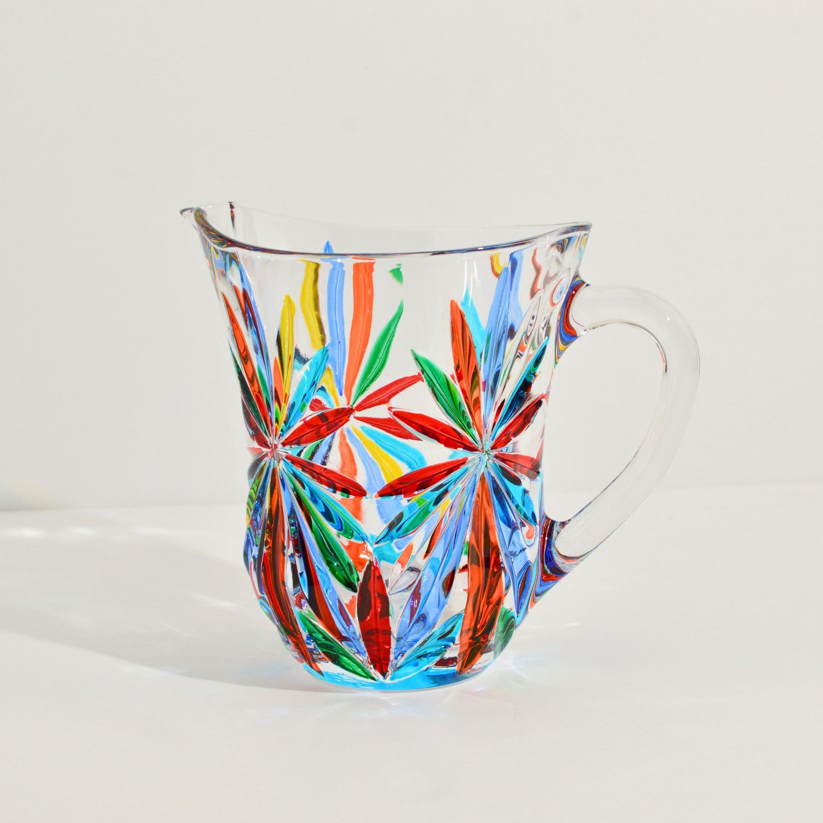 Starburst Drink Pitcher, Hand-Painted Italian Crystal - My Italian Decor