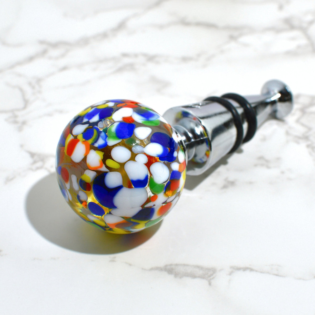 Murano Glass Wine Stoppers, Confetti