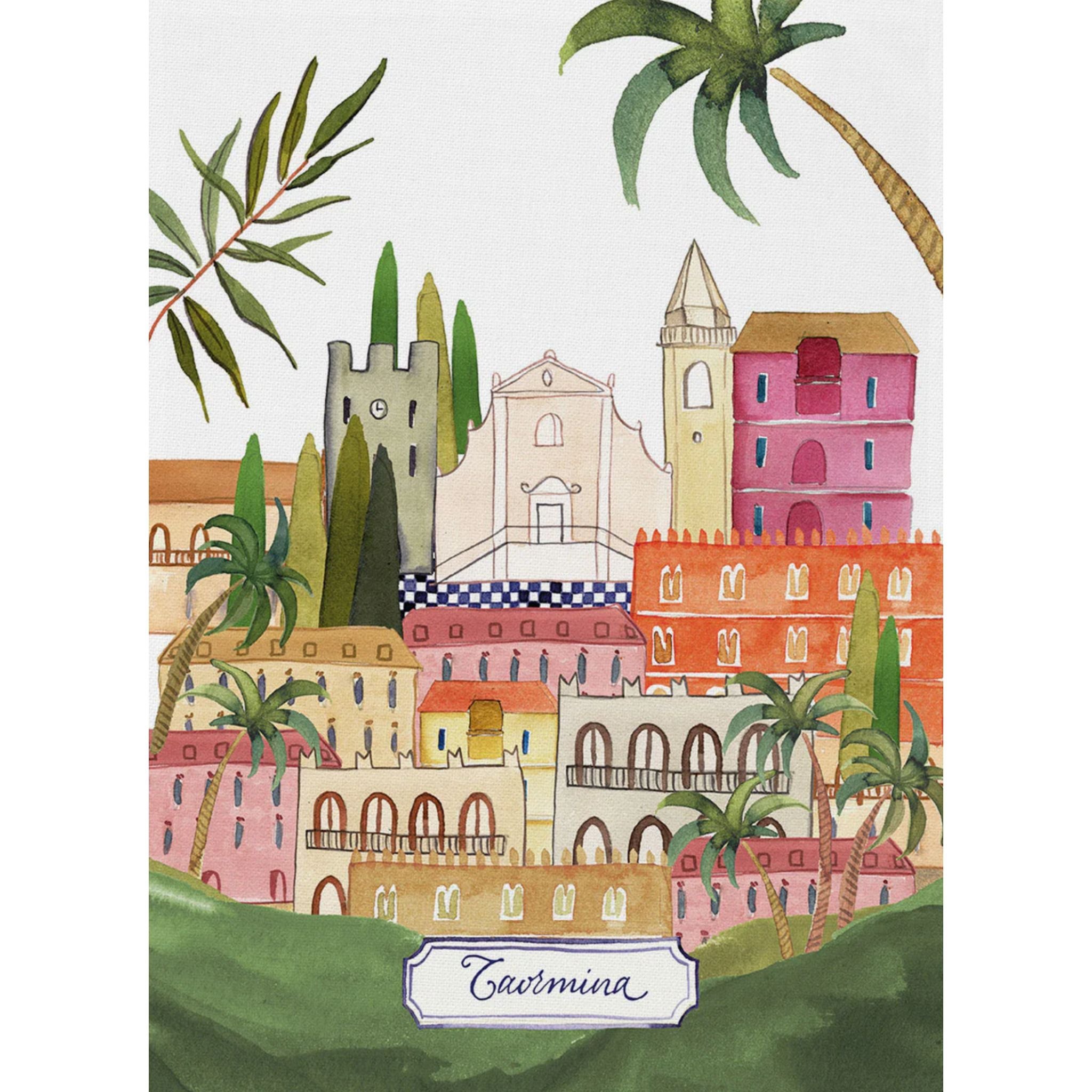 Bell'Italia linen kitchen towel from My Italian Decor featuring traditional Italian table linen design.