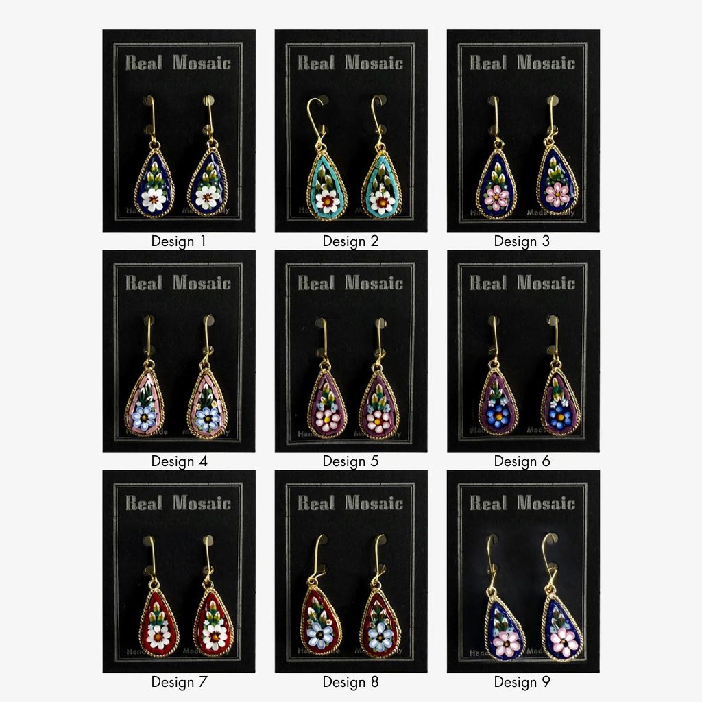 Large Teardrop Florentine Mosaic Earring - My Italian Decor