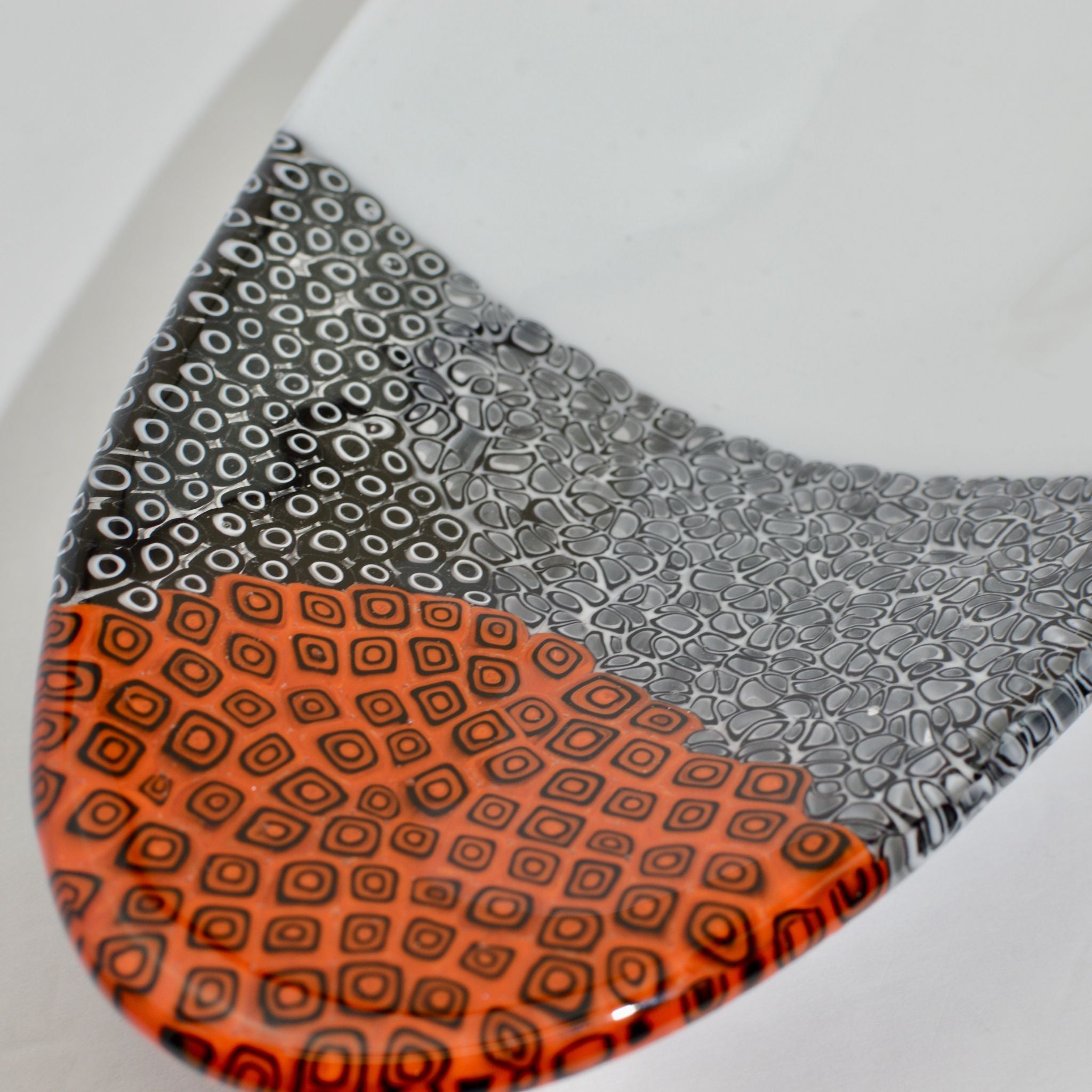 Murano Glass Oval Decorative Tessera Dishes - White - Red - Black - Size Options - My Italian Decor