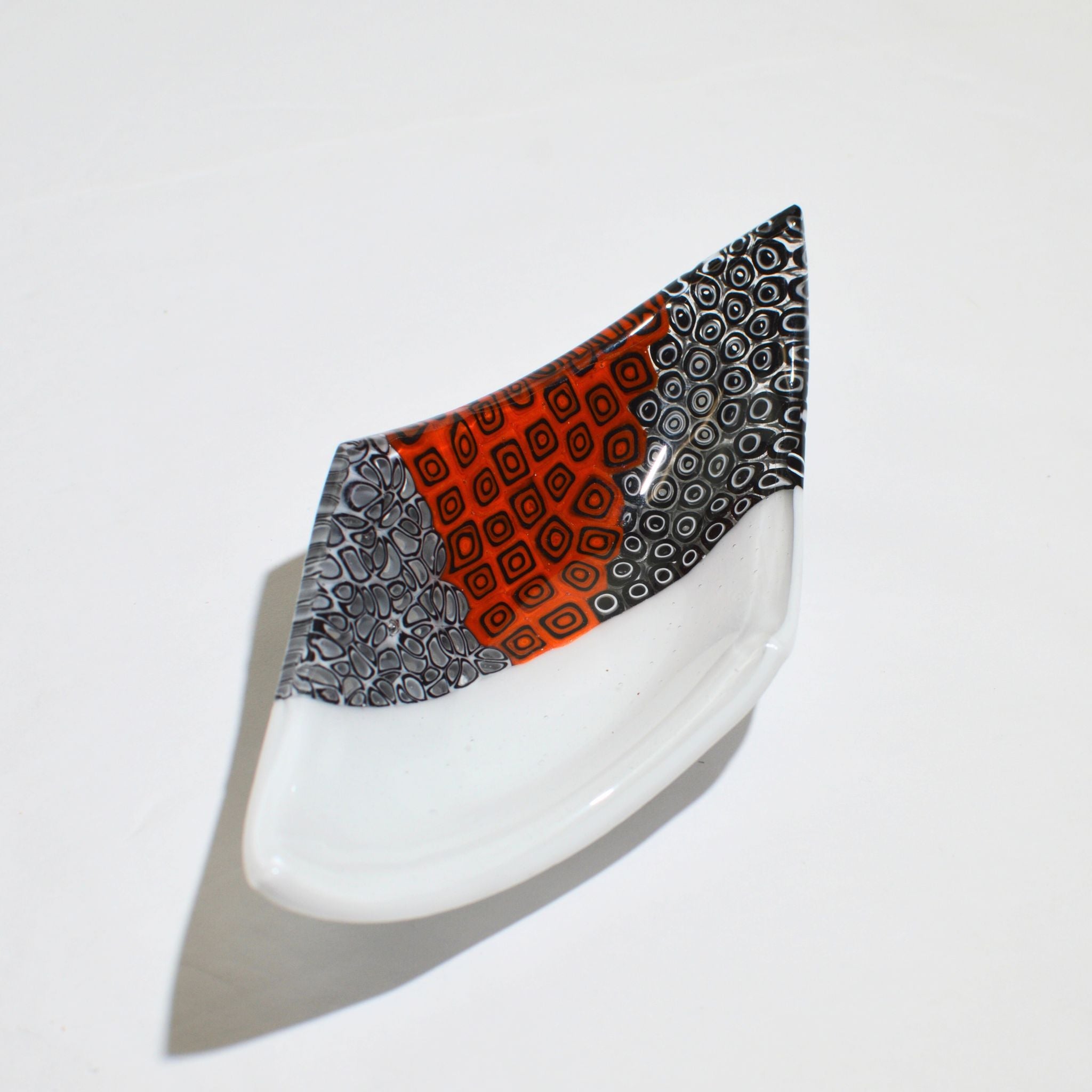 Murano Glass Oval Decorative Tessera Dishes - White - Red - Black - Size Options - My Italian Decor