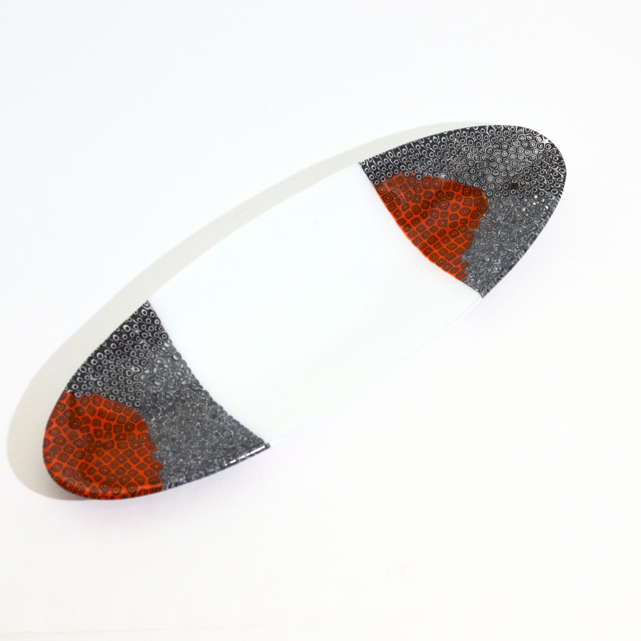 Murano Glass Oval Decorative Tessera Dishes - White - Red - Black - Size Options - My Italian Decor