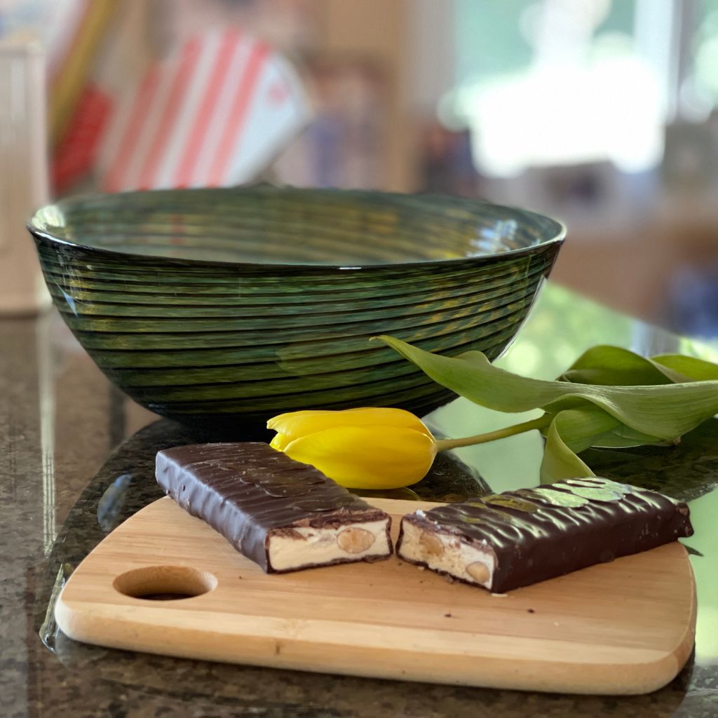 Assorted soft Torrone nougat bars in a pack of four, featuring almond and honey-filled Italian confection from Perle di Sole.