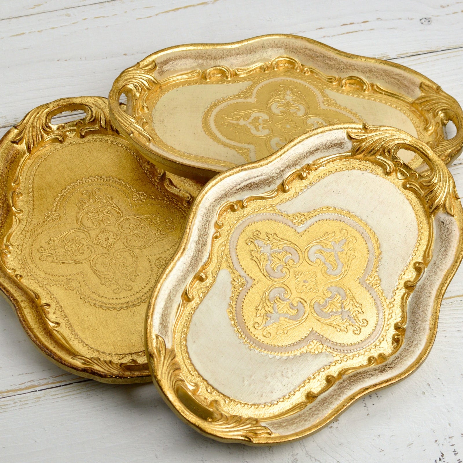 Florentine Wood Oval Small Tray with handles - My Italian Decor