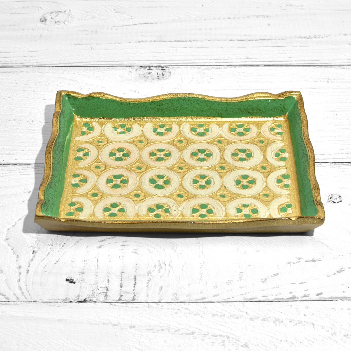 Florentine Carved Wood Rectangle Tessellated Mini Tray