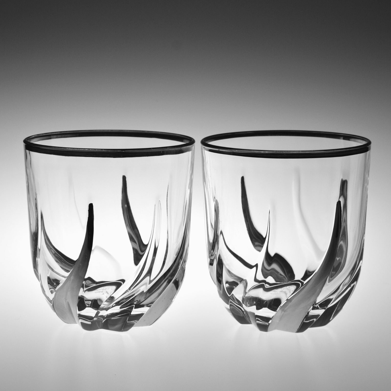 Trix Short Drink Glasses, Set of 2, Platinum - My Italian Decor