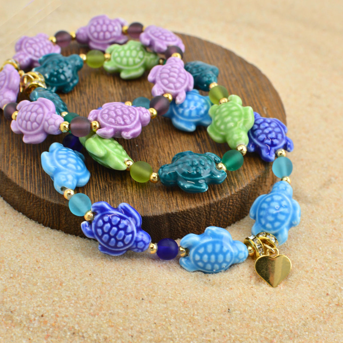 Ceramic Statement Turtle Bracelet, Made in Murano, Italy