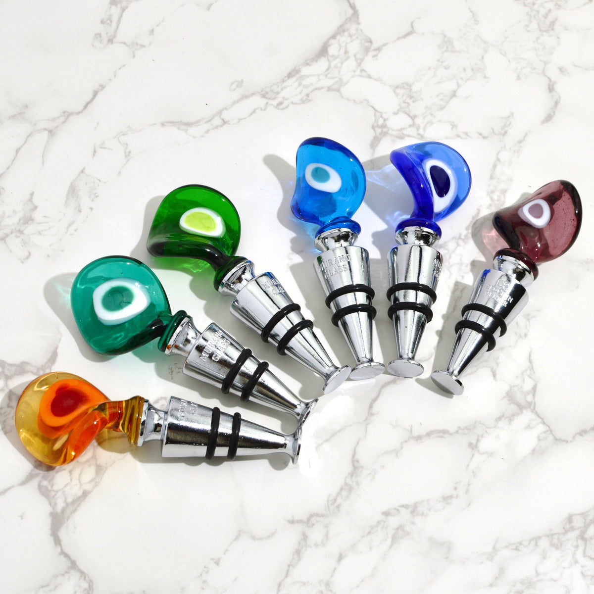 Murano Glass Twist Wine Stopper, Made in Italy