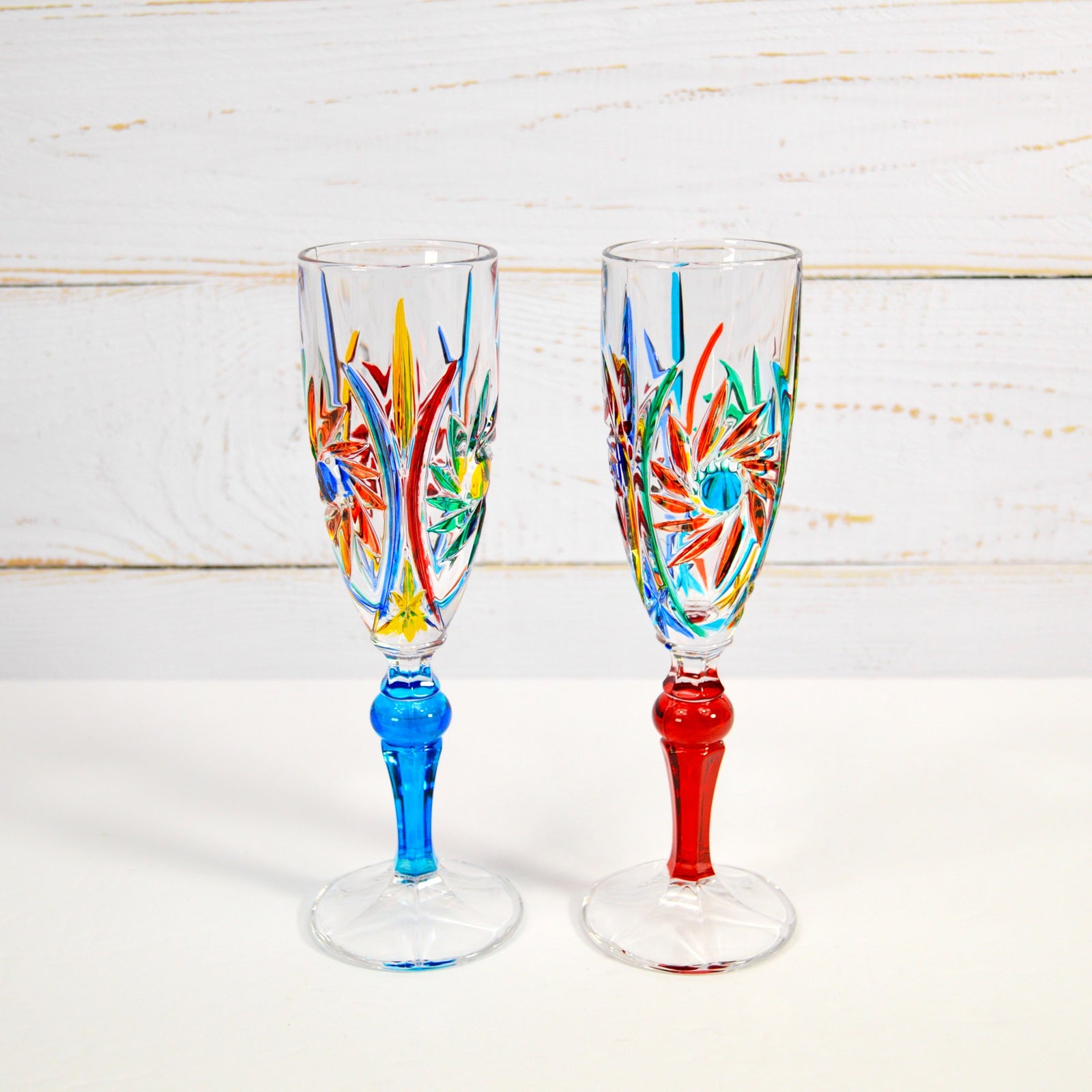 Incantos Collection Multi-Colored Champagne Flute (Italian Glass) -  Luxurious Interiors