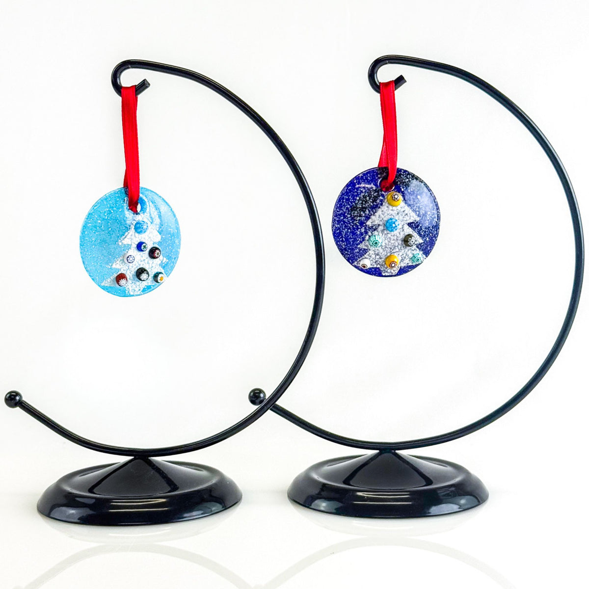 Mini Glass Disc Ornament - Millefiori Tree