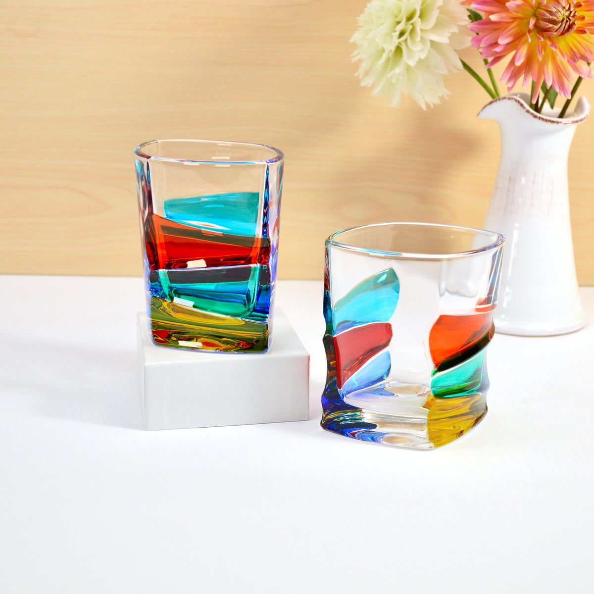 Italian Crystal Vela Whiskey Glasses, Set of 2, Made in Italy - My Italian Decor