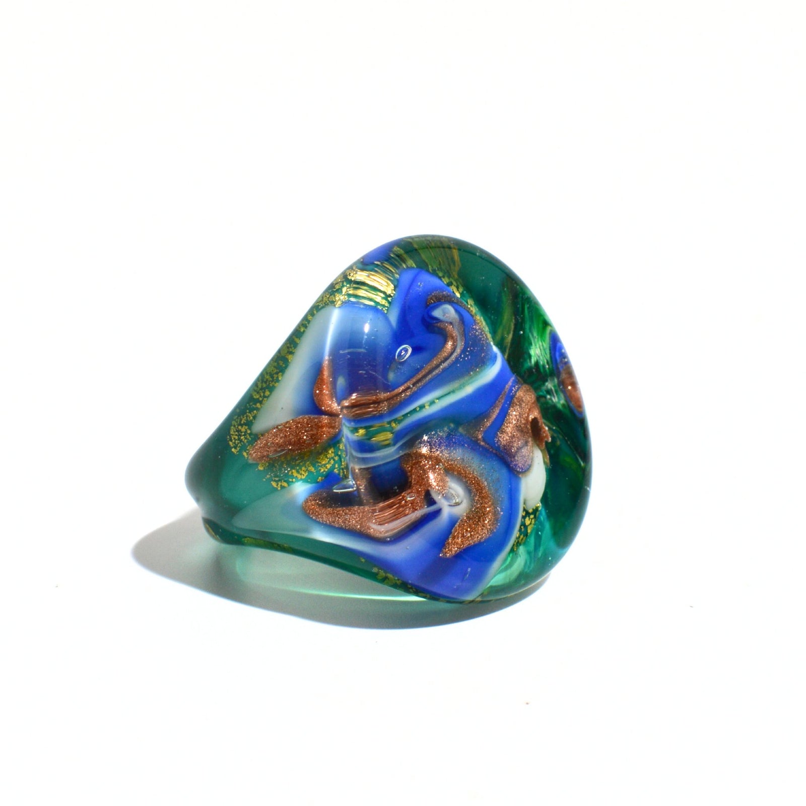 Colorful Venice Glass statement rings by MyItalianDecor, handcrafted in Italy, displayed in a variety of vibrant hues.