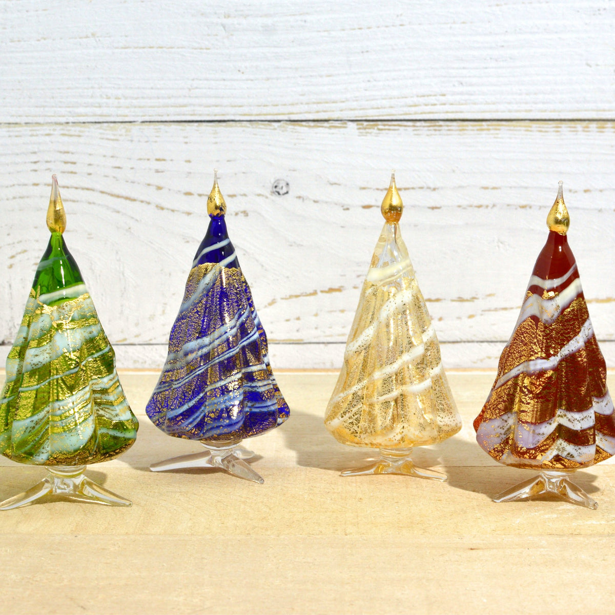 Murano Blown Glass Vento Christmas Tree,  Handmade, 24k Gold