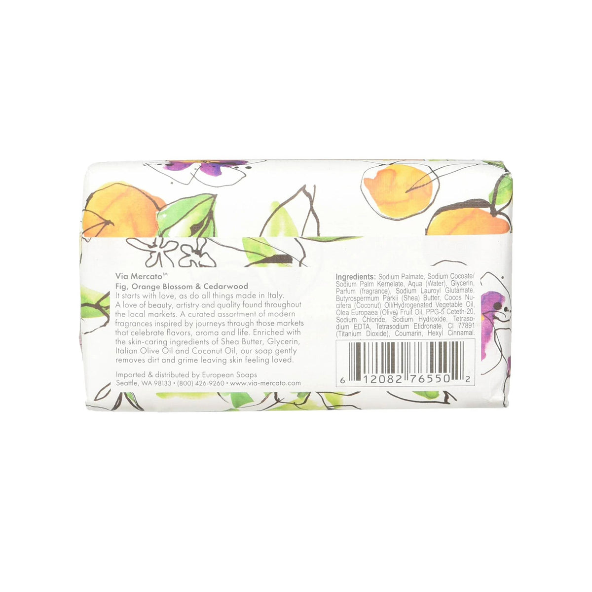 Via Mercato Soap, Shea Butter, Olive Oil, Coconut Oil, Made in Italy