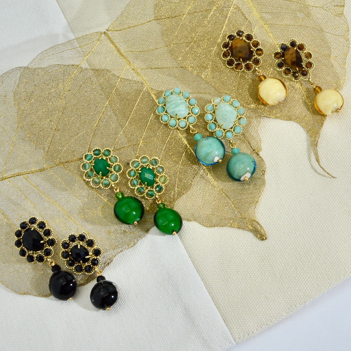 Murano Glass Victoria Earrings, Made in Italy