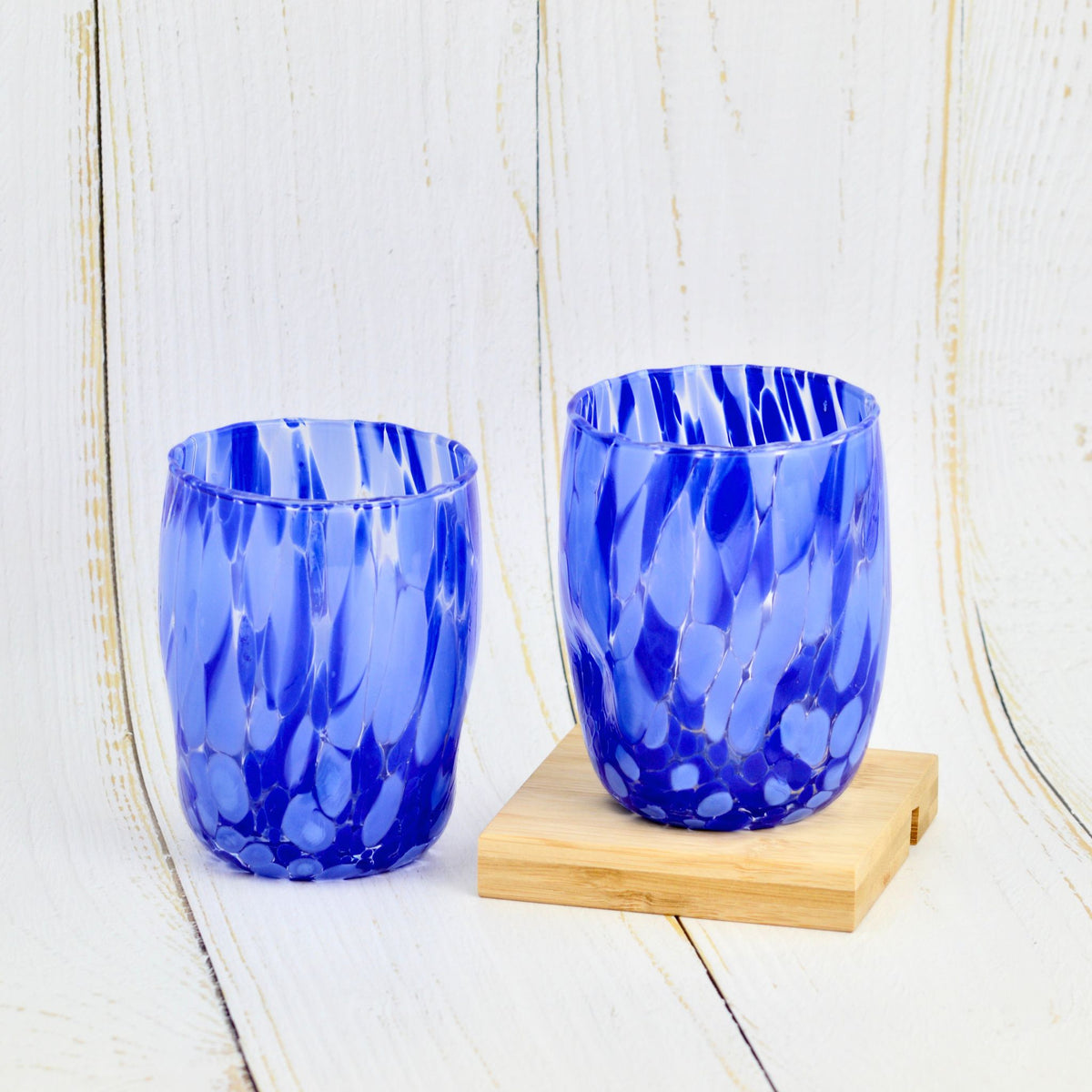 Viva Murano Glass Tumblers, Set of 2, Made in Italy