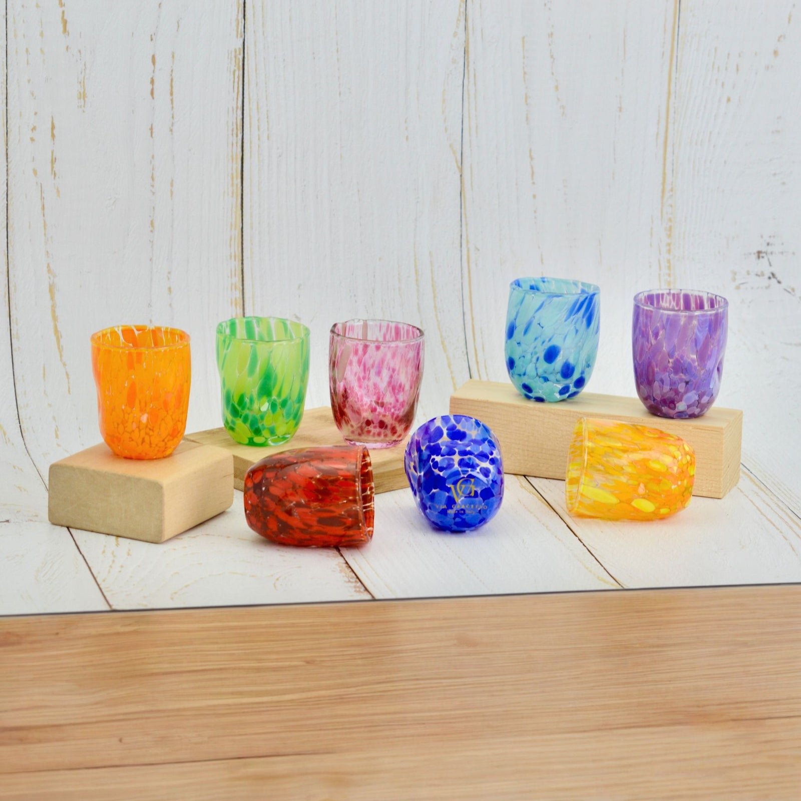 Murano Glass Viva Shot Glasses, Set of 2, Made in Italy - My Italian Decor