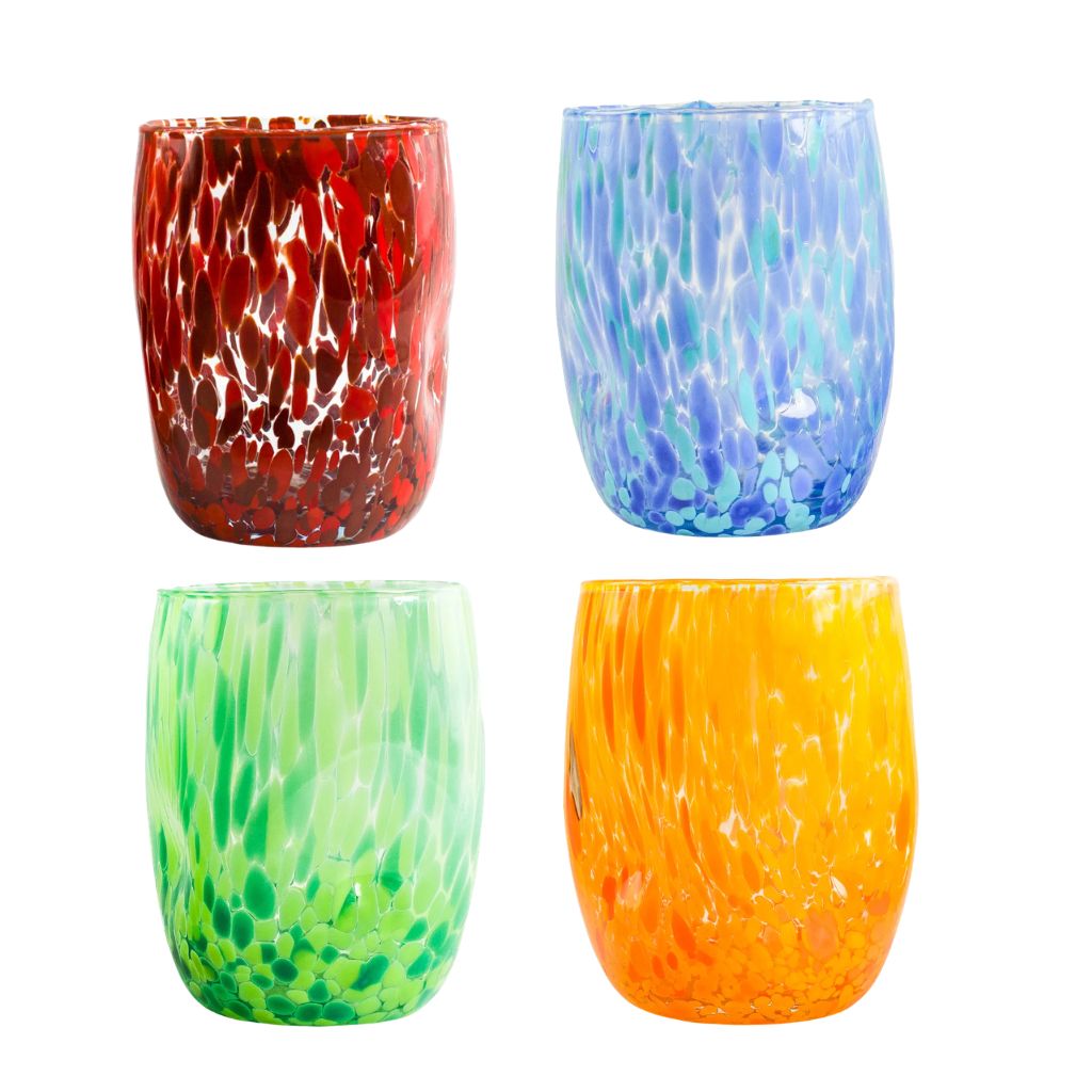 Viva Murano Glass Tumbler Sets, Made in Italy