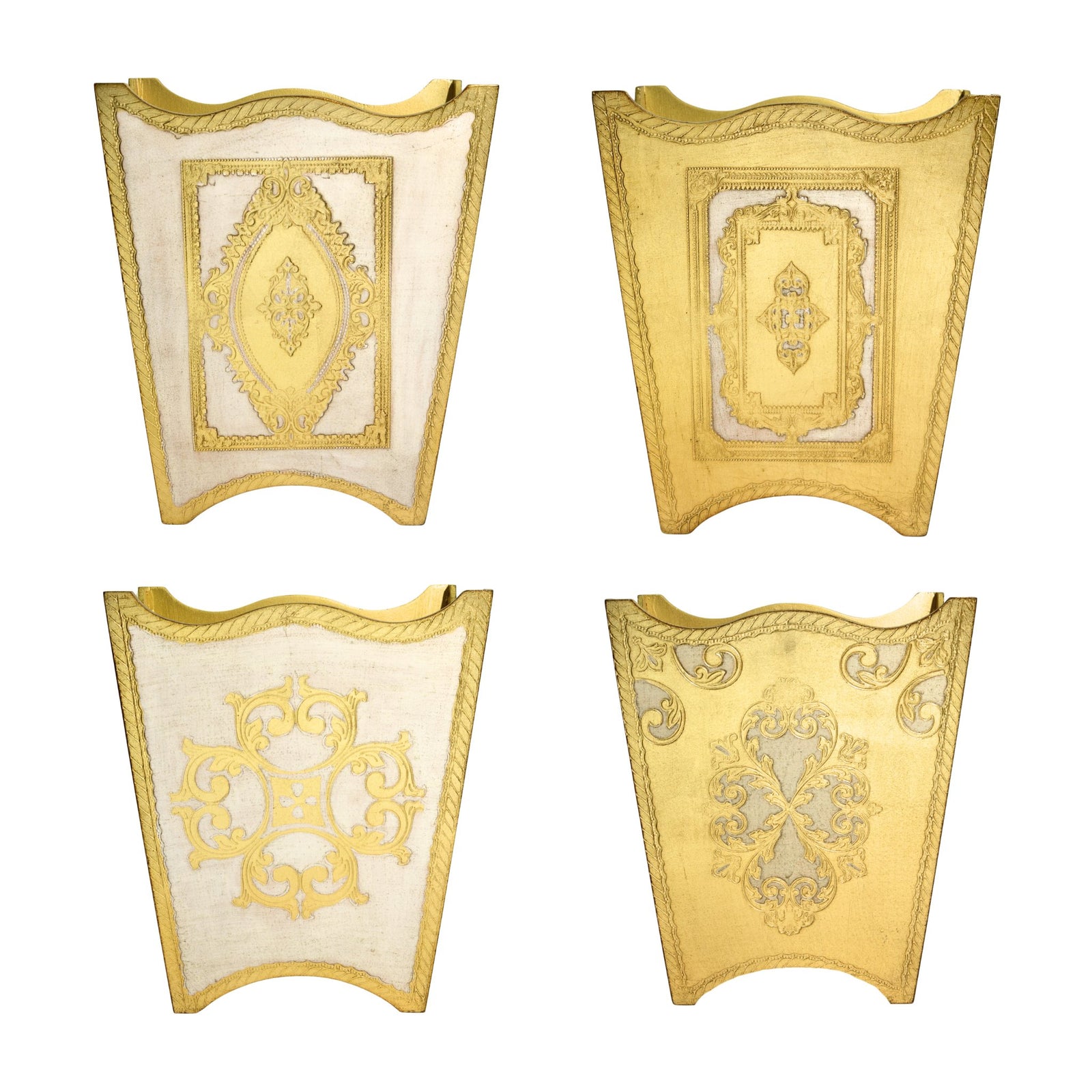 Italian Florentine Waste bin, Cappuccino & Gold, Made in Italy - My Italian Decor