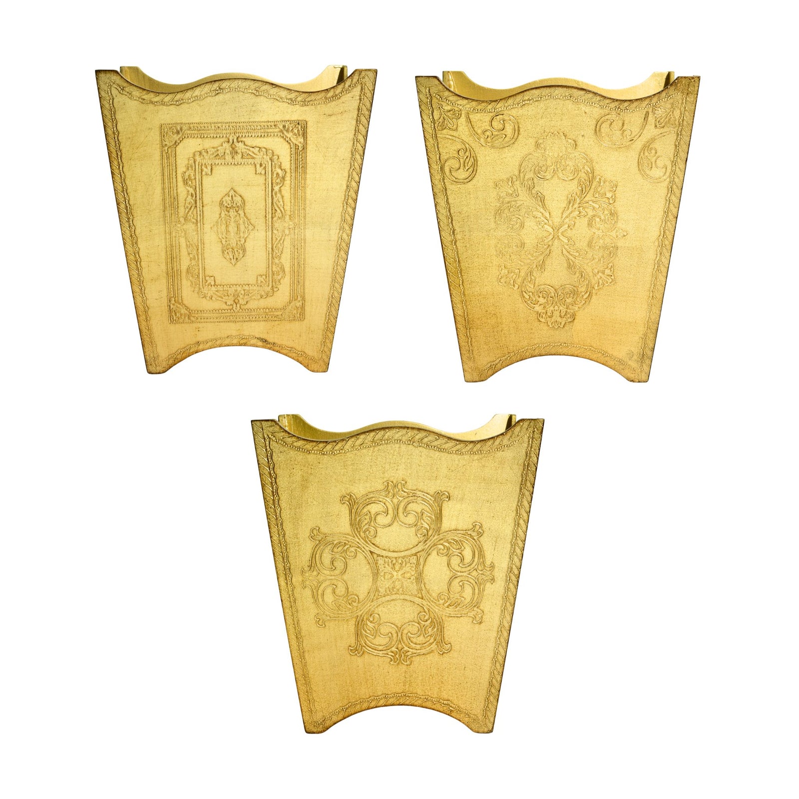 Italian Florentine Waste bin, Gold, Made in Italy - My Italian Decor