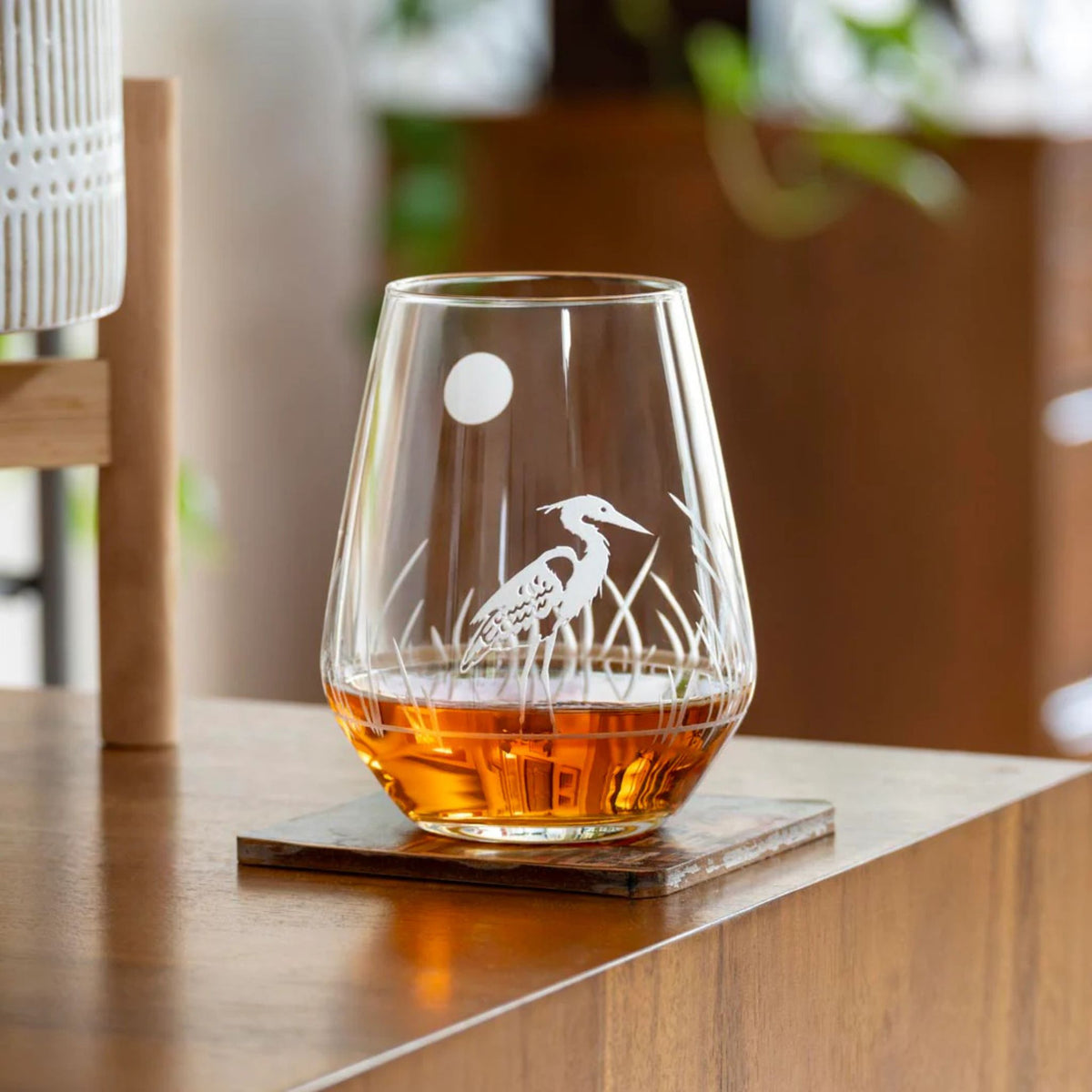 Heron Stemless Wine - Set of 2 18oz - USA Made - My Italian Decor