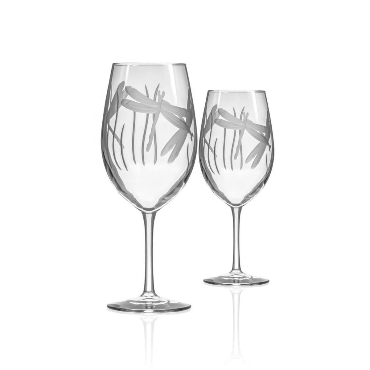 Set of 2 - Dragonfly Wine Glasses - 18oz - USA Made - My Italian Decor