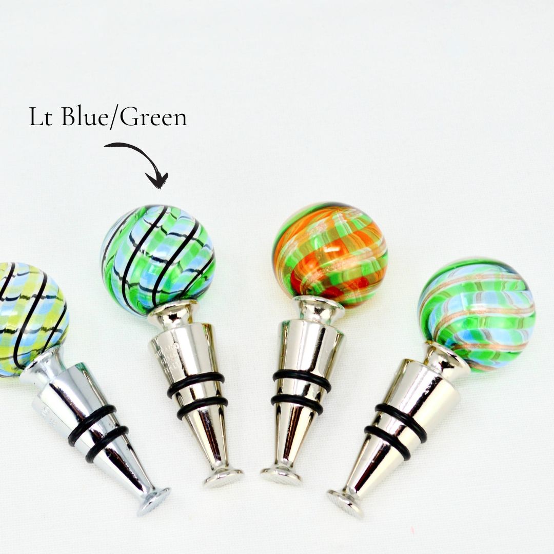 Murano Glass Wine Stoppers, Assorted, Made in Italy - My Italian Decor