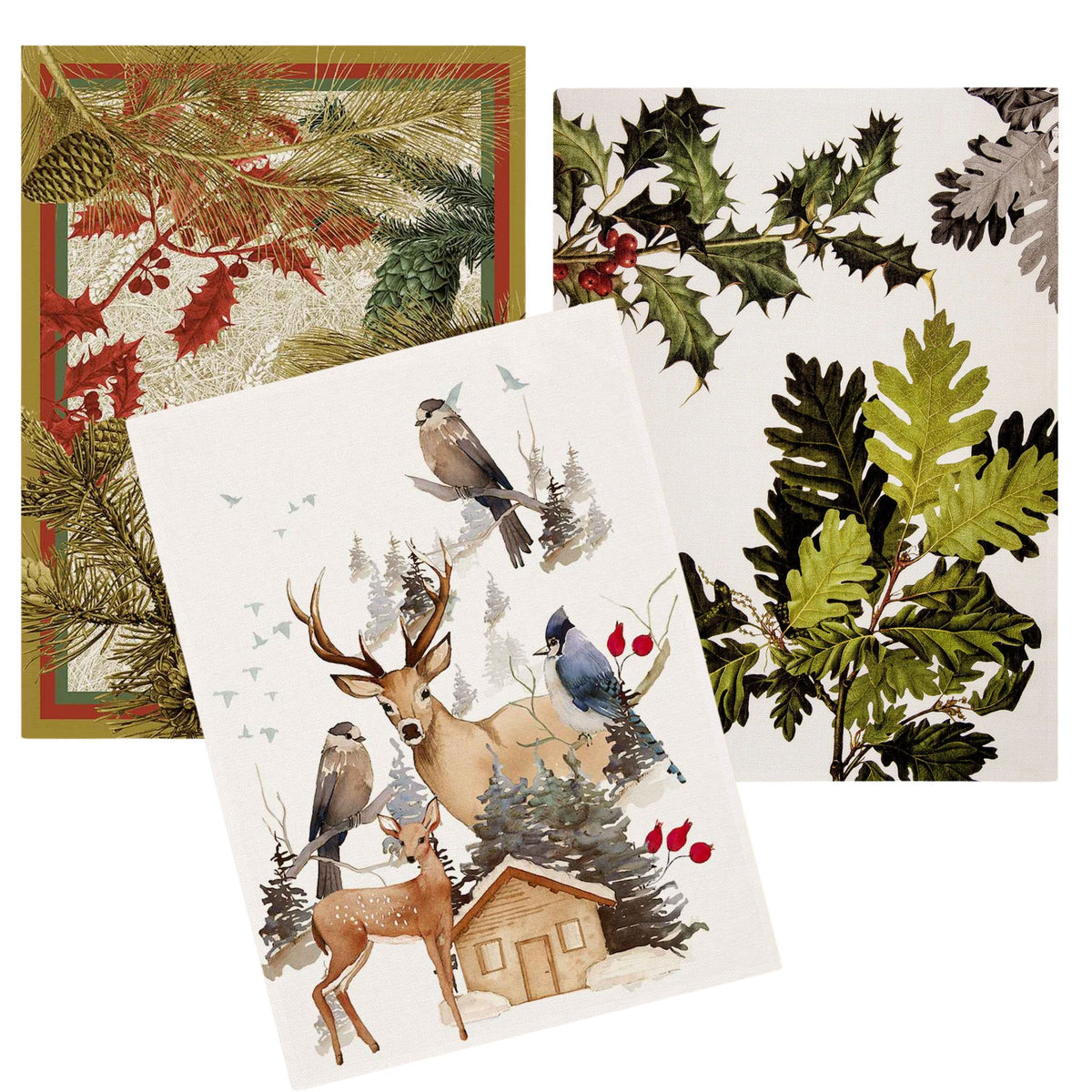 Winter Holiday Kitchen Towel, 100% Linen, Made in Italy - My Italian Decor