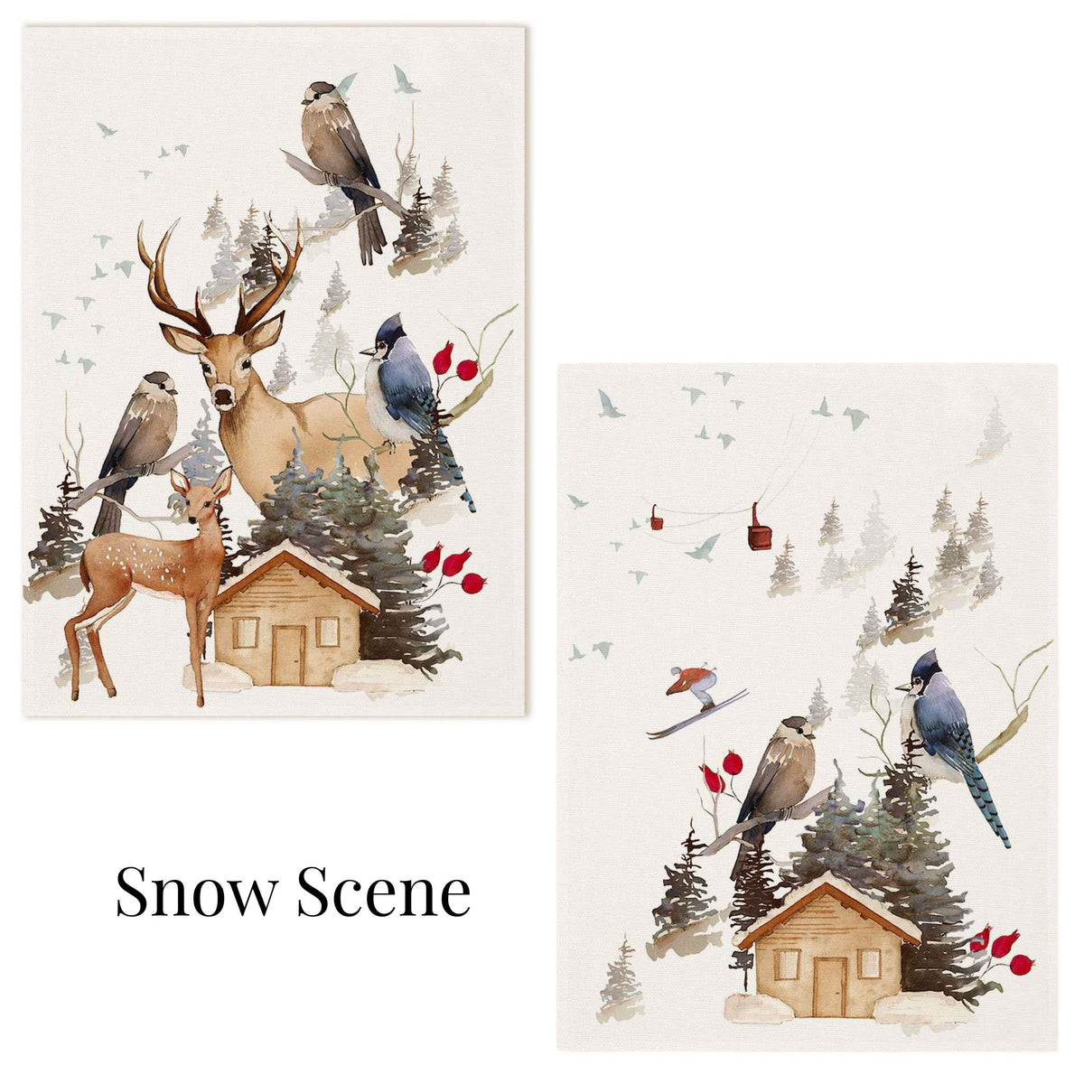 Winter Holiday Kitchen Towel, 100% Linen, Made in Italy - My Italian Decor
