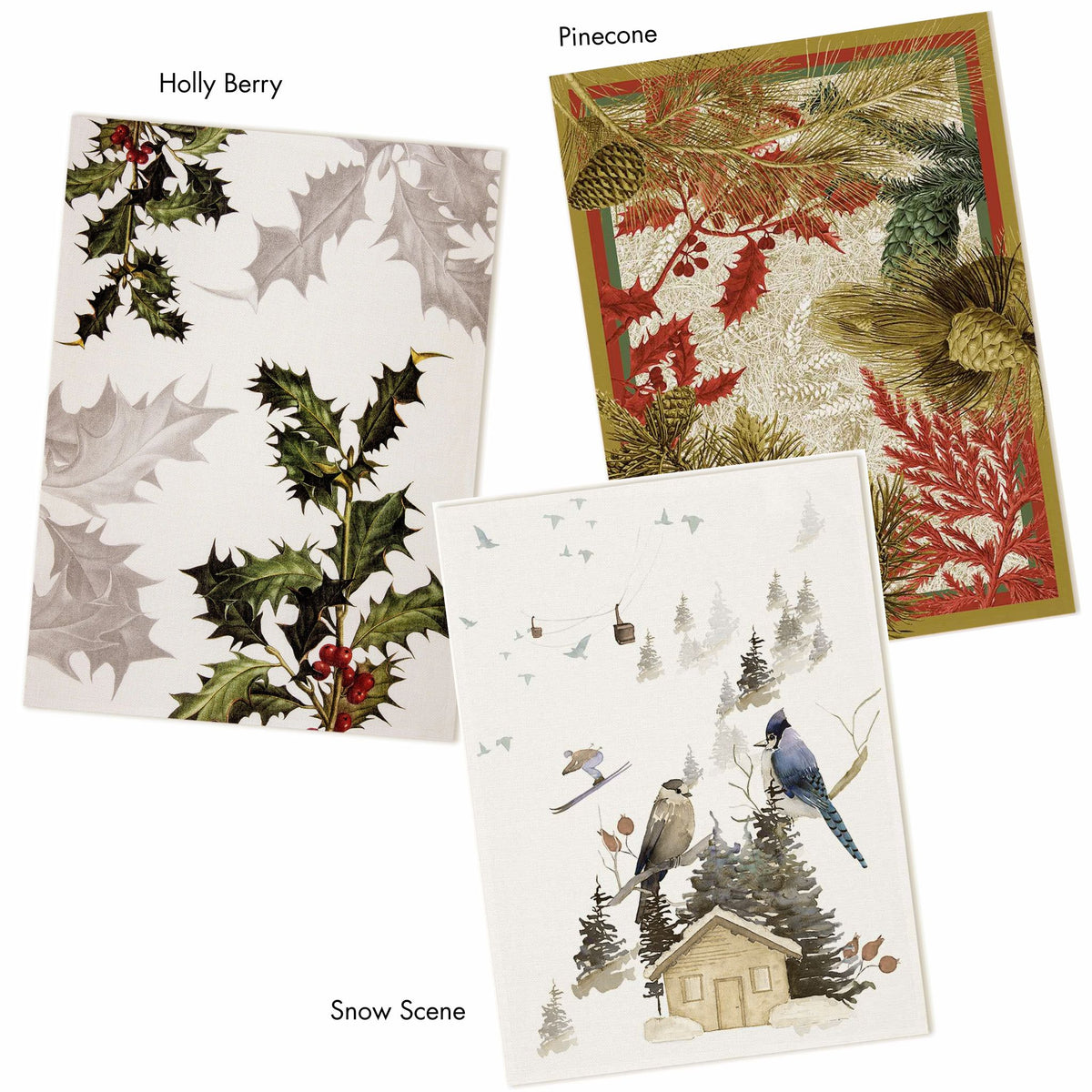 Winter Holiday Kitchen Towel, 100% Linen, Made in Italy