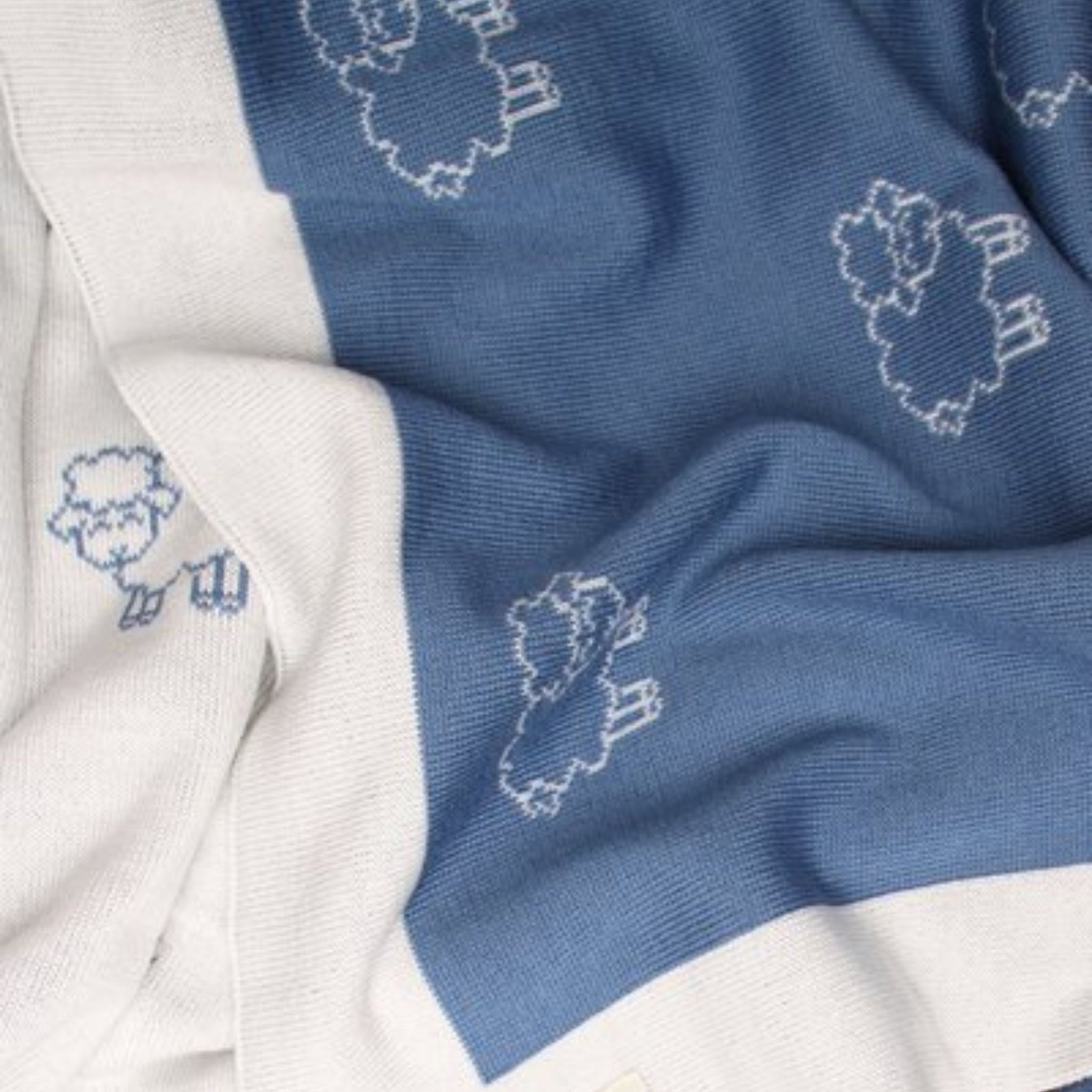 Baby Blanket - Sheep Design - Italian Extra-Fine Merino Wool - My Italian Decor