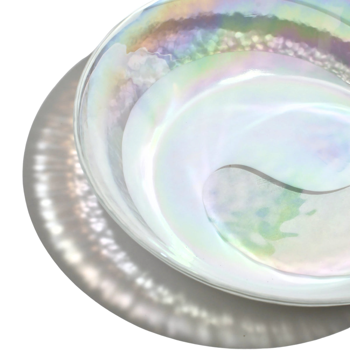 Murano Glass White &amp; Opal Dinner Plates and Bowls