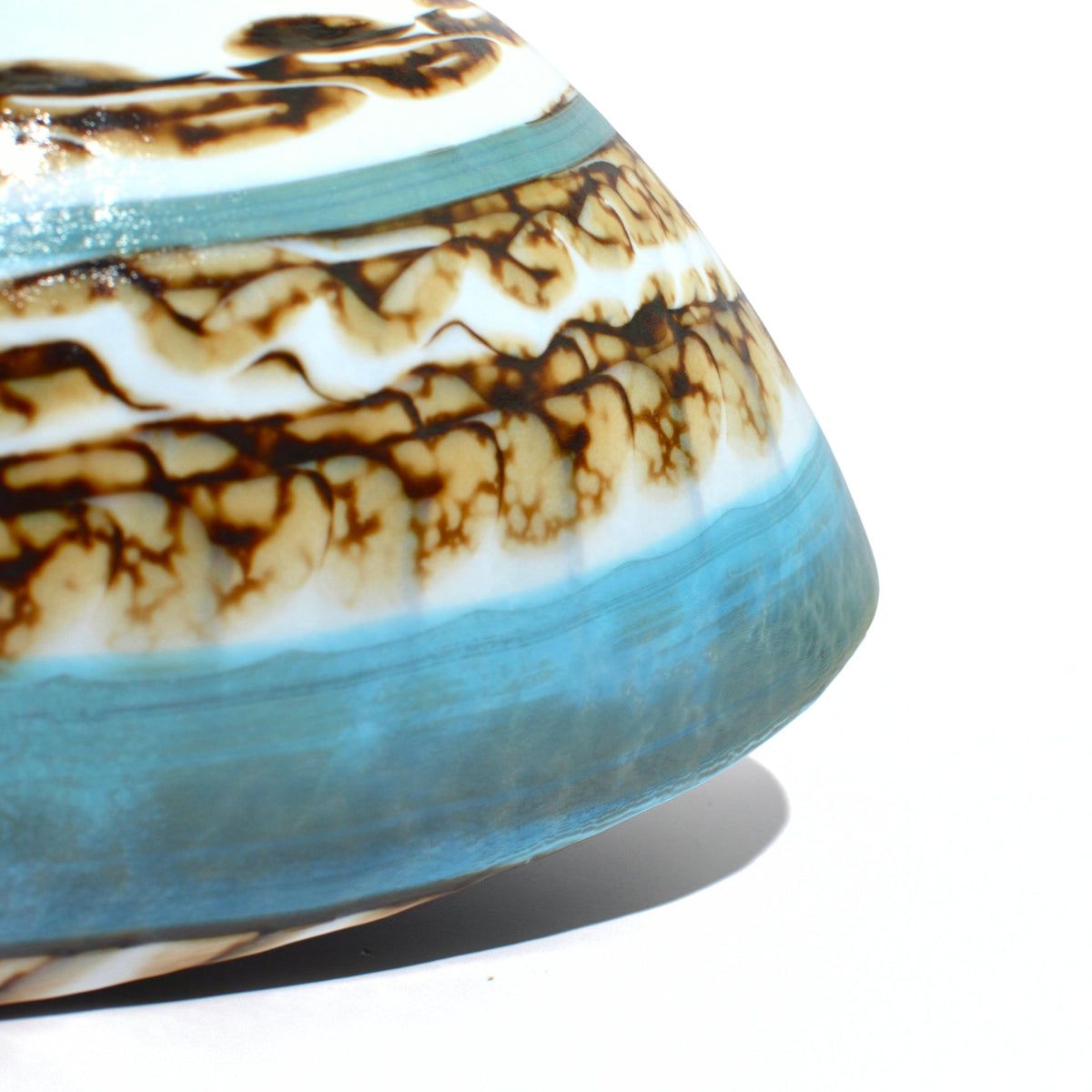 Murano Glass Sky Blue 12&quot; Shell Bowl, Made in Italy