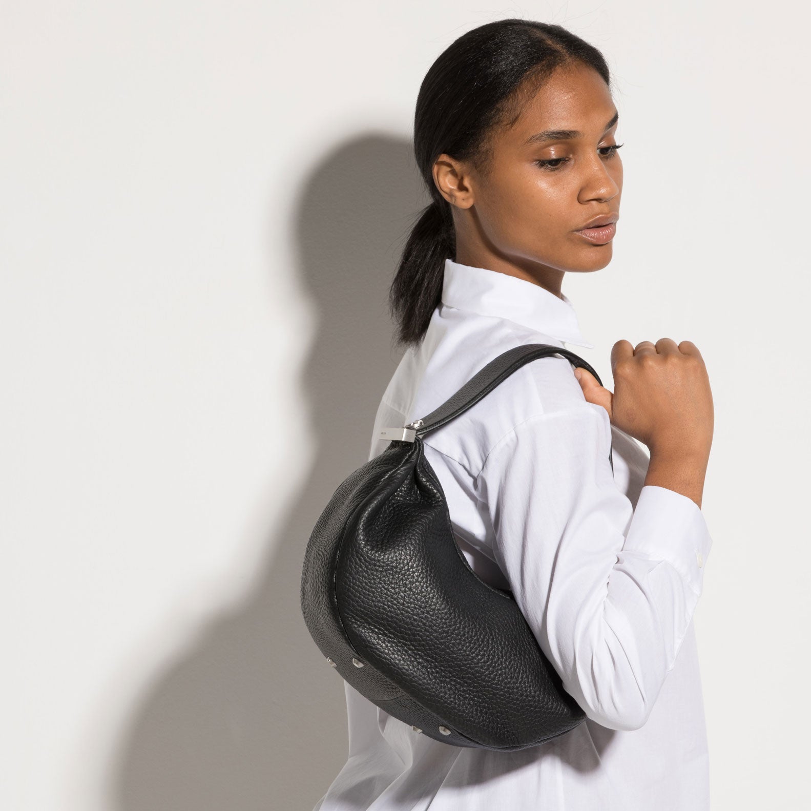 Alessia Italian Leather Bag, Black, Made in Italy Alessia Italian Leather Bag, Black, Made in Italy