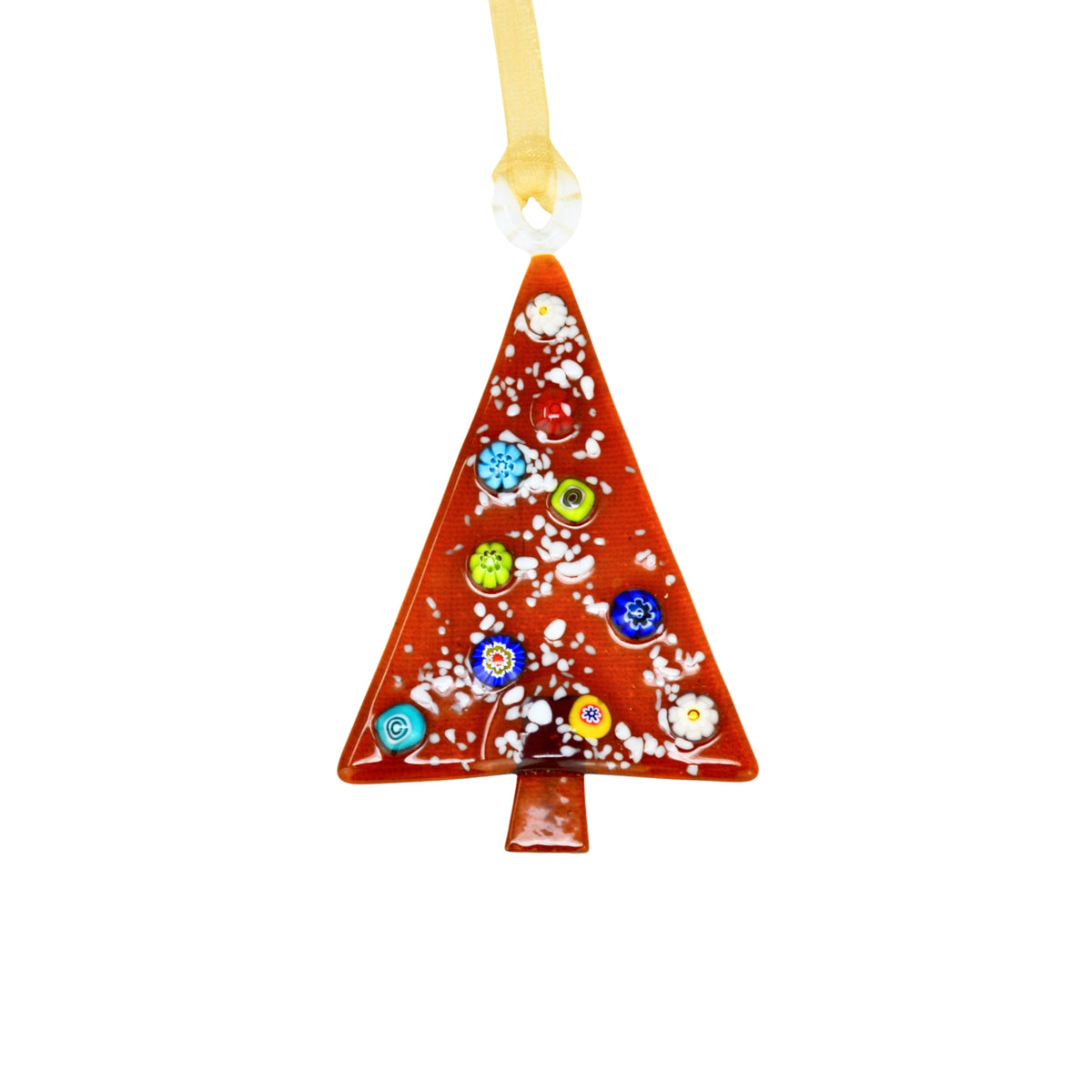 Murano Glass Christmas Tree Ornaments with Millefiori Mosaics, Made in Italy - My Italian Decor