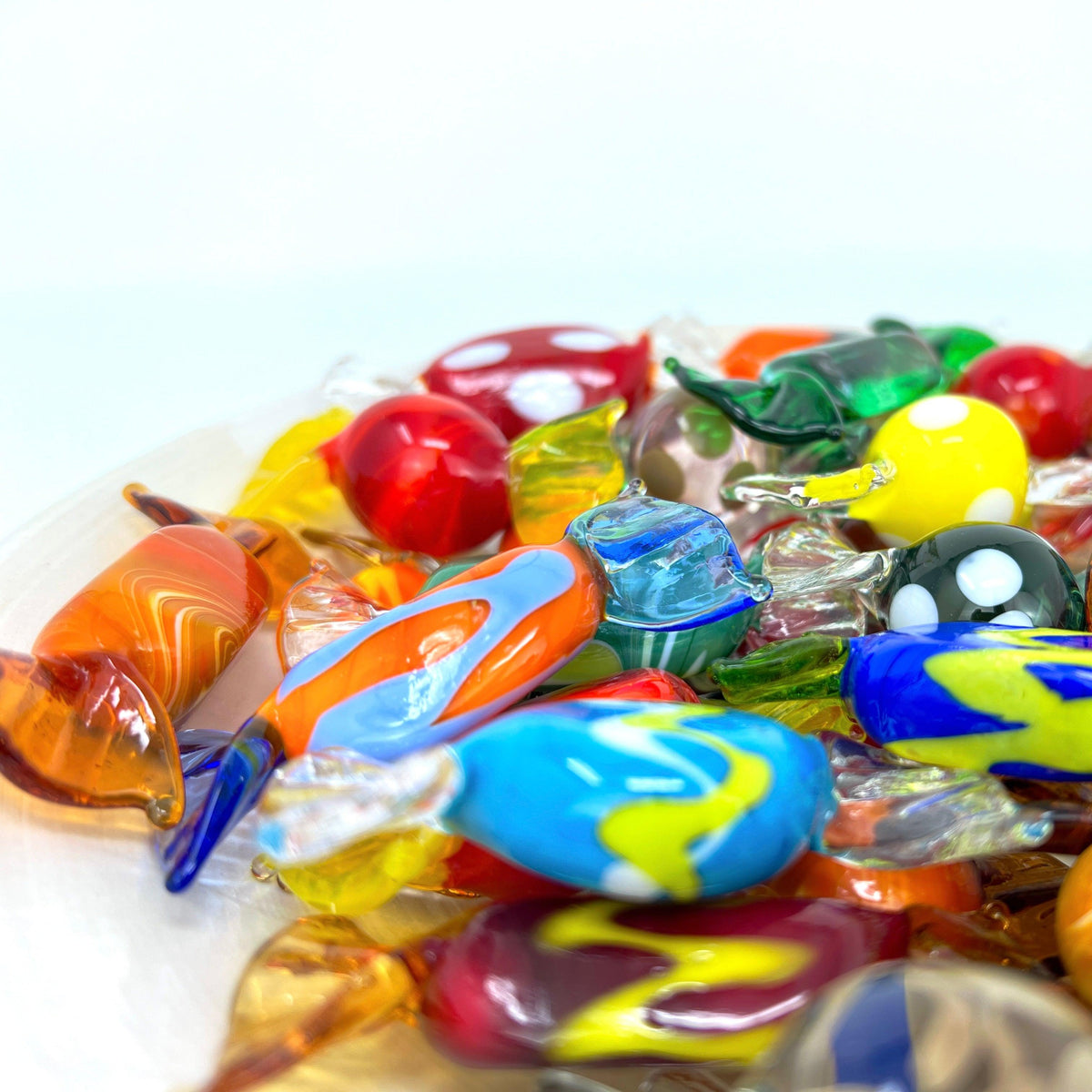 Murano Glass Candy, Retro, Set of 3, 5, or 10 Candies, Decorative Glass Sweets at MyItalianDecor