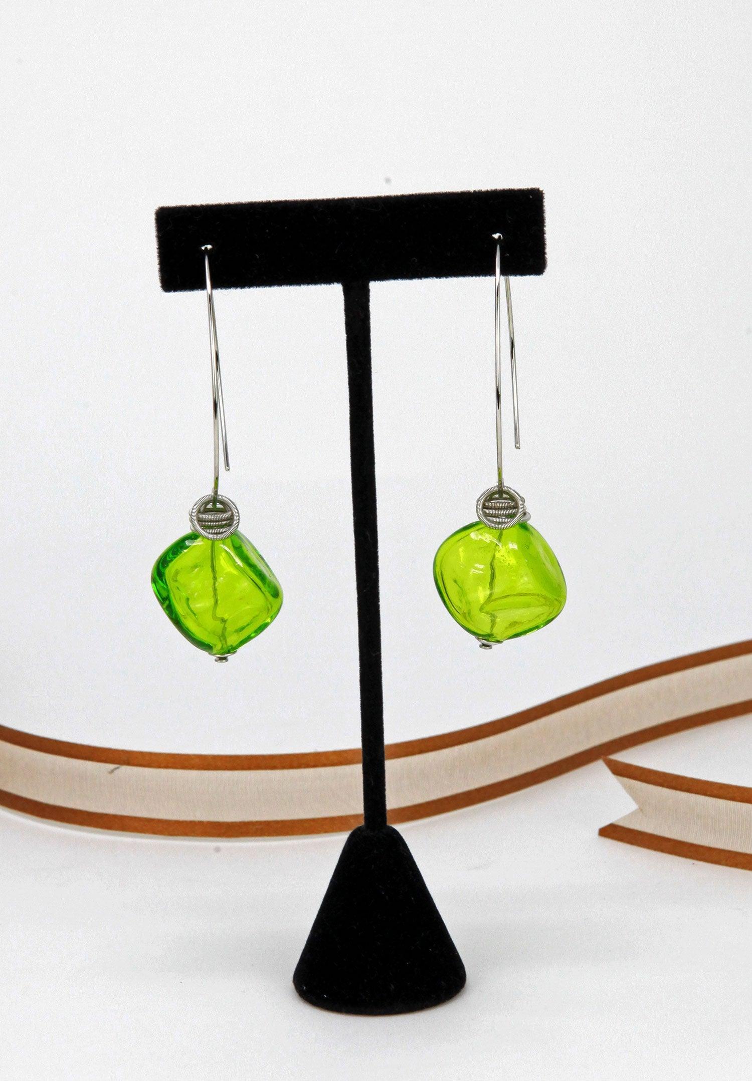 Boop Earrings, Murano Glass Bead and Hoop - MyItalianDecor