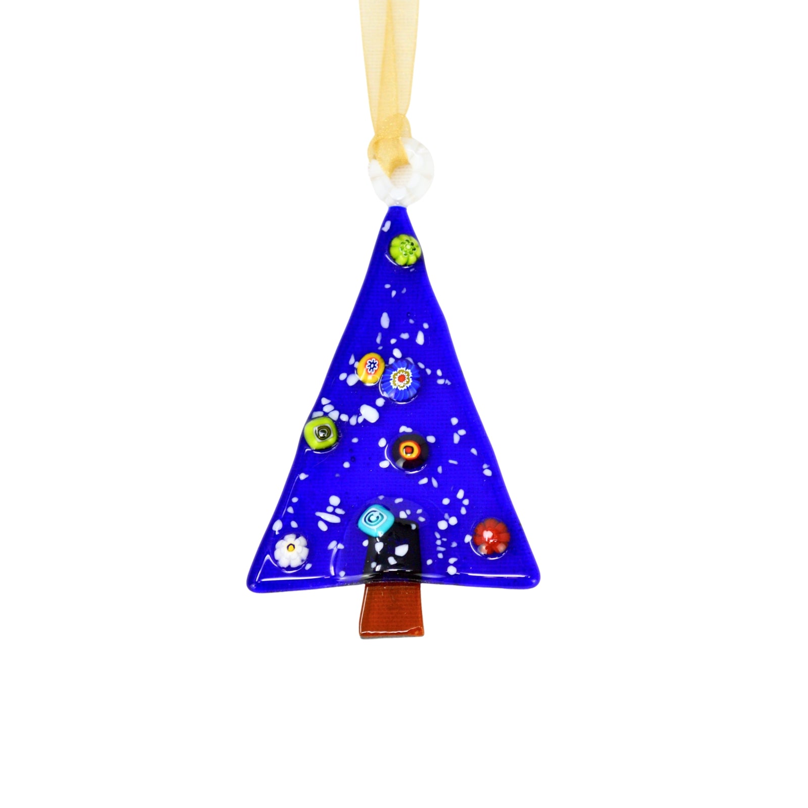 Murano Glass Christmas Tree Ornament with Millefiori Mosaics, Made in Italy - My Italian Decor