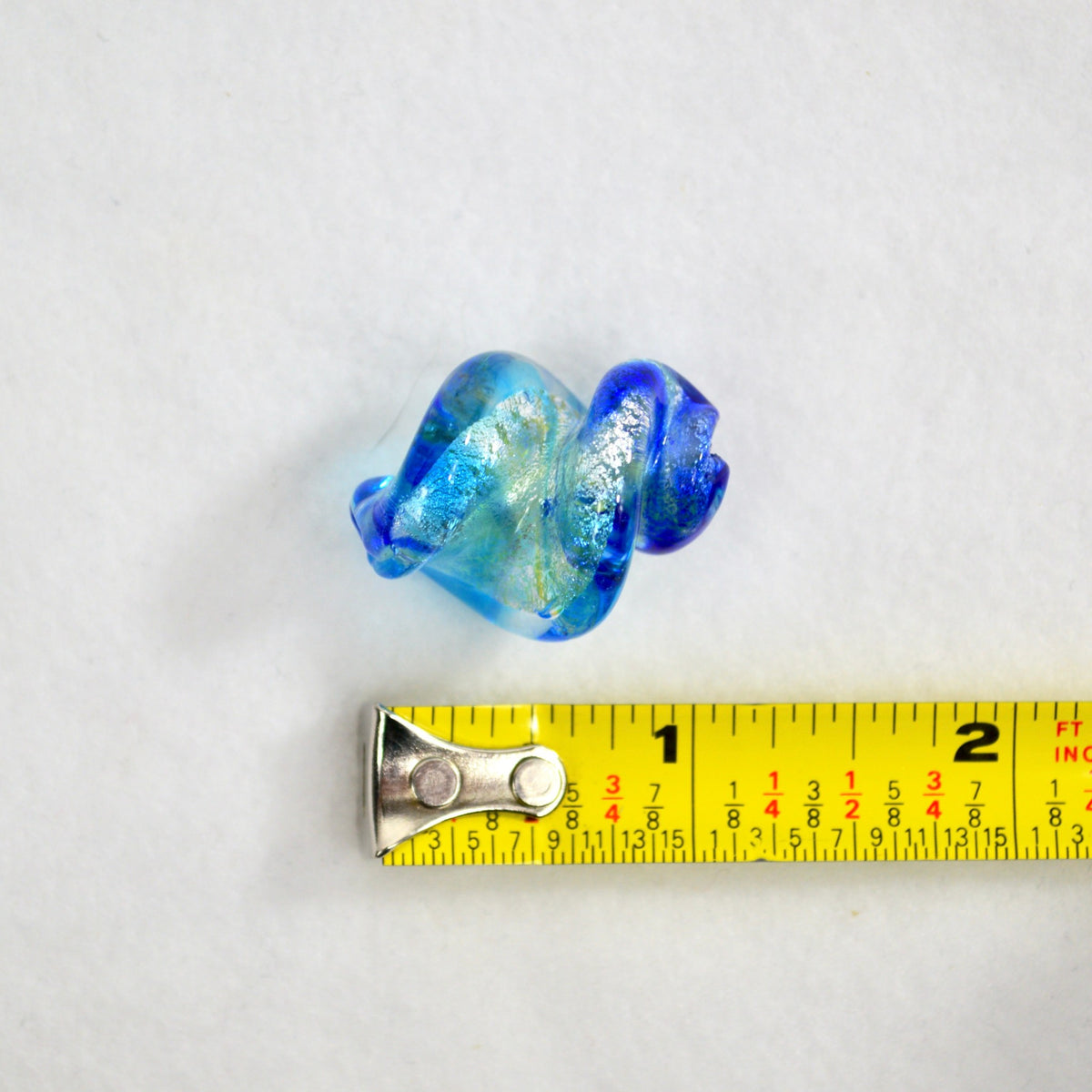 Murano Glass Small Twisted Aqua/Cobalt Beads - includes 4 beads - My Italian Decor